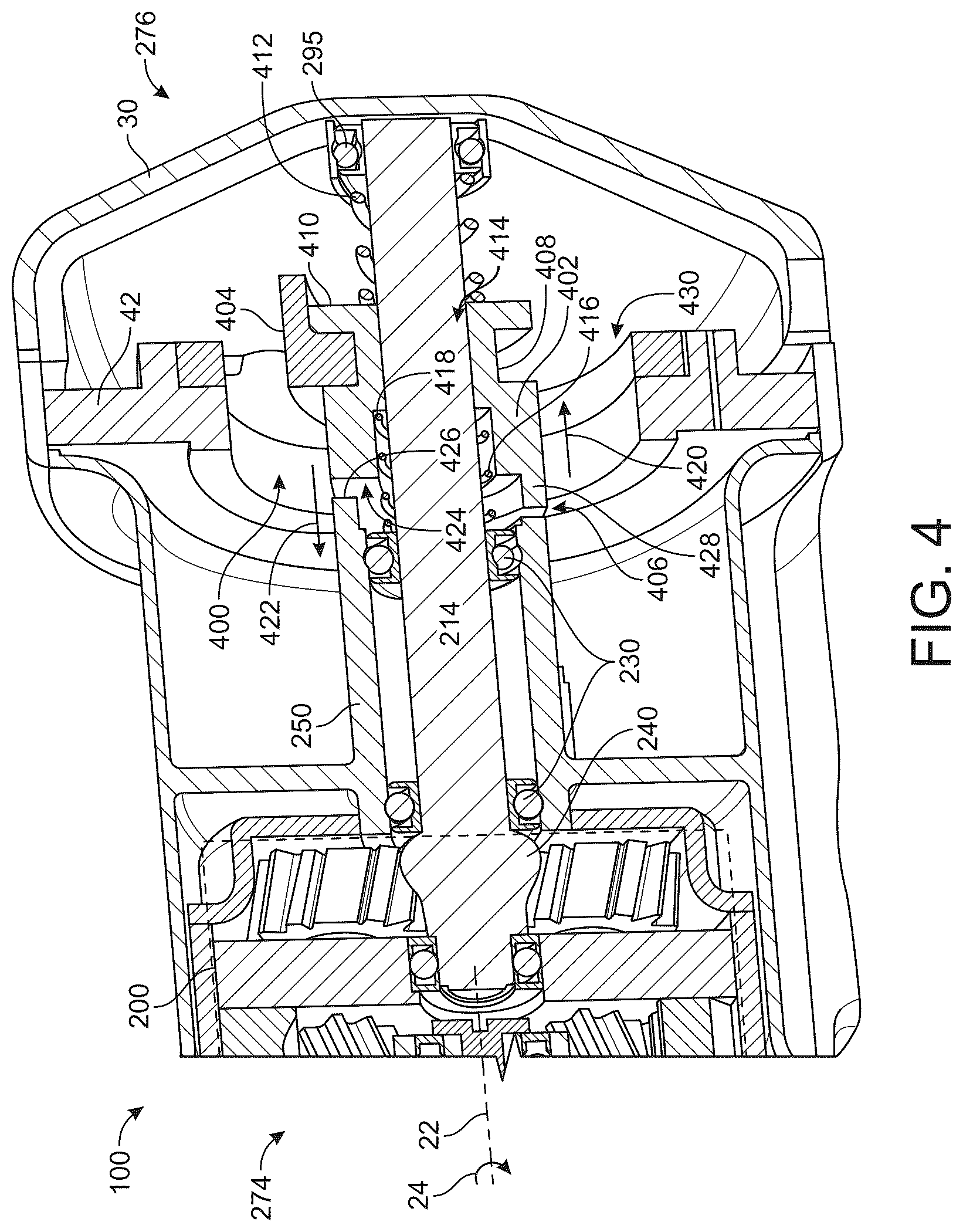 Patent US12102074 Figure 4 – Baitcaster with spool drive mechanism