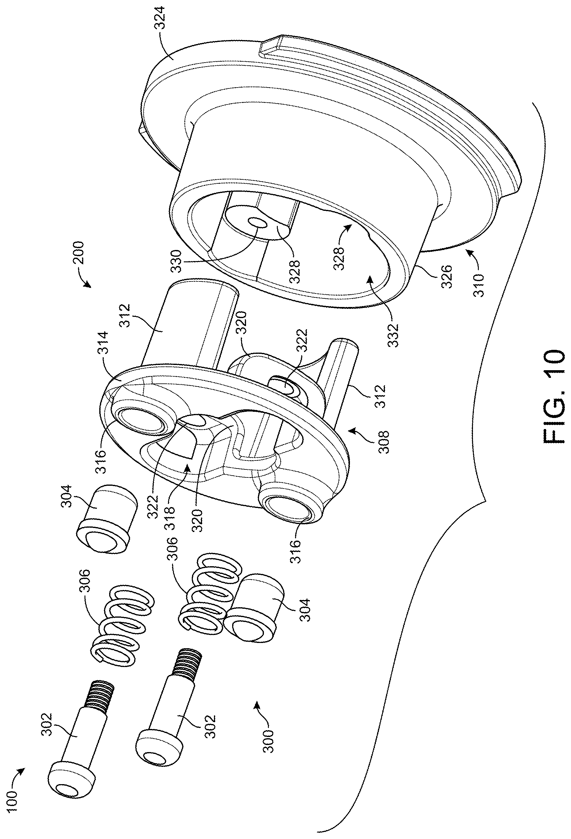 Patent US12102074 Figure 10 – Baitcaster with spool drive mechanism