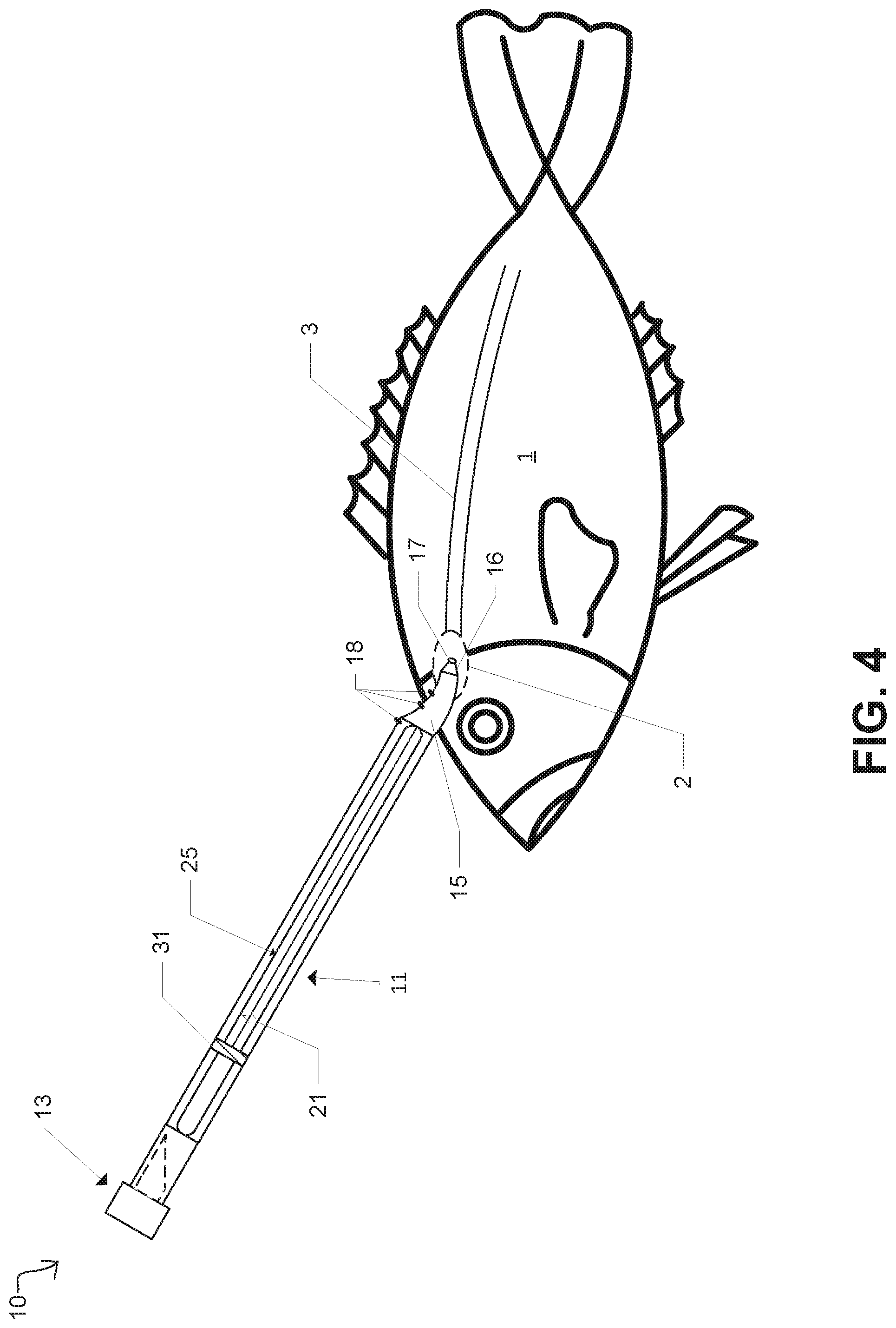 Patent US12102075 Figure 4 – Fish dispatching device