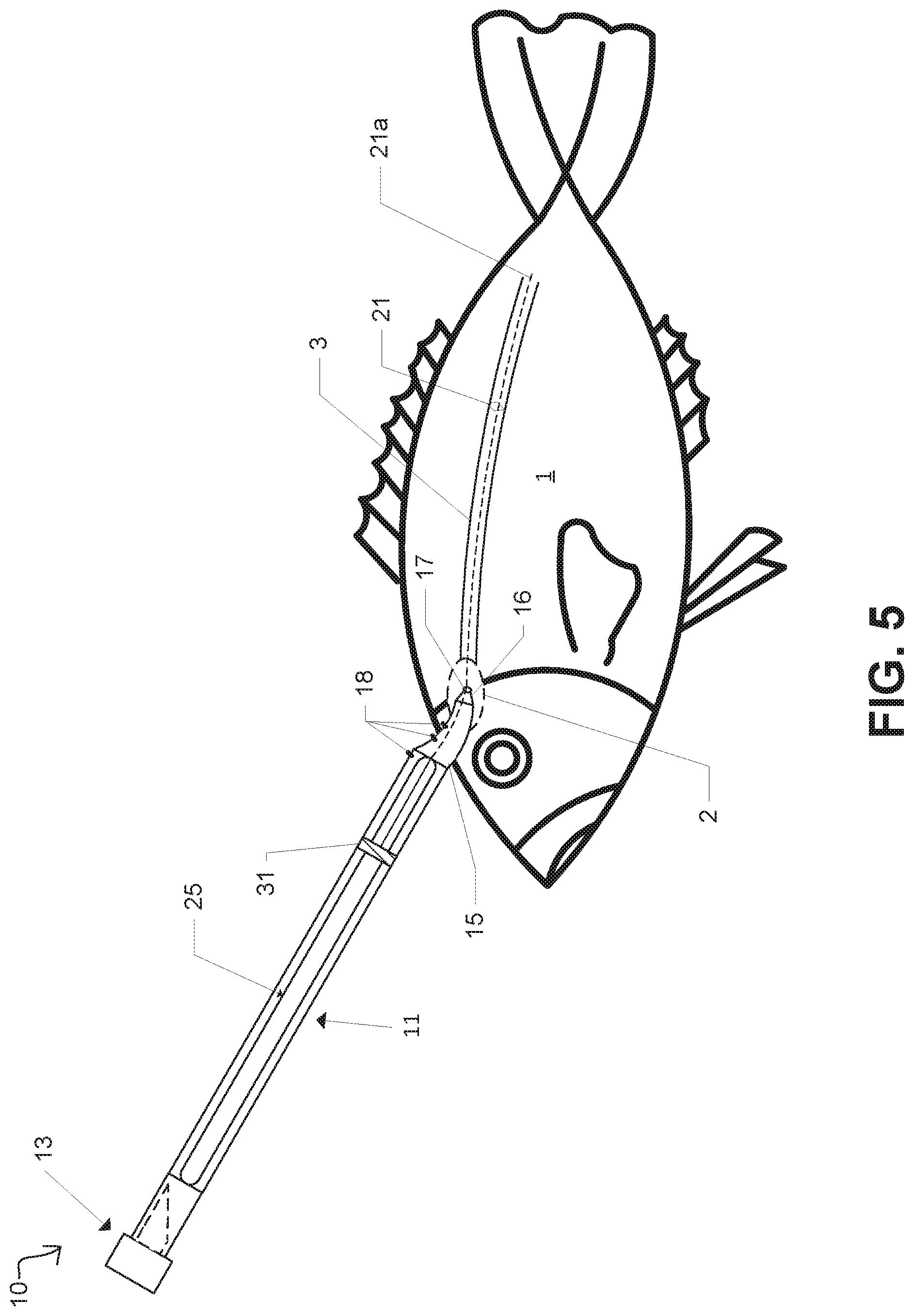 Patent US12102075 Figure 5 – Fish dispatching device