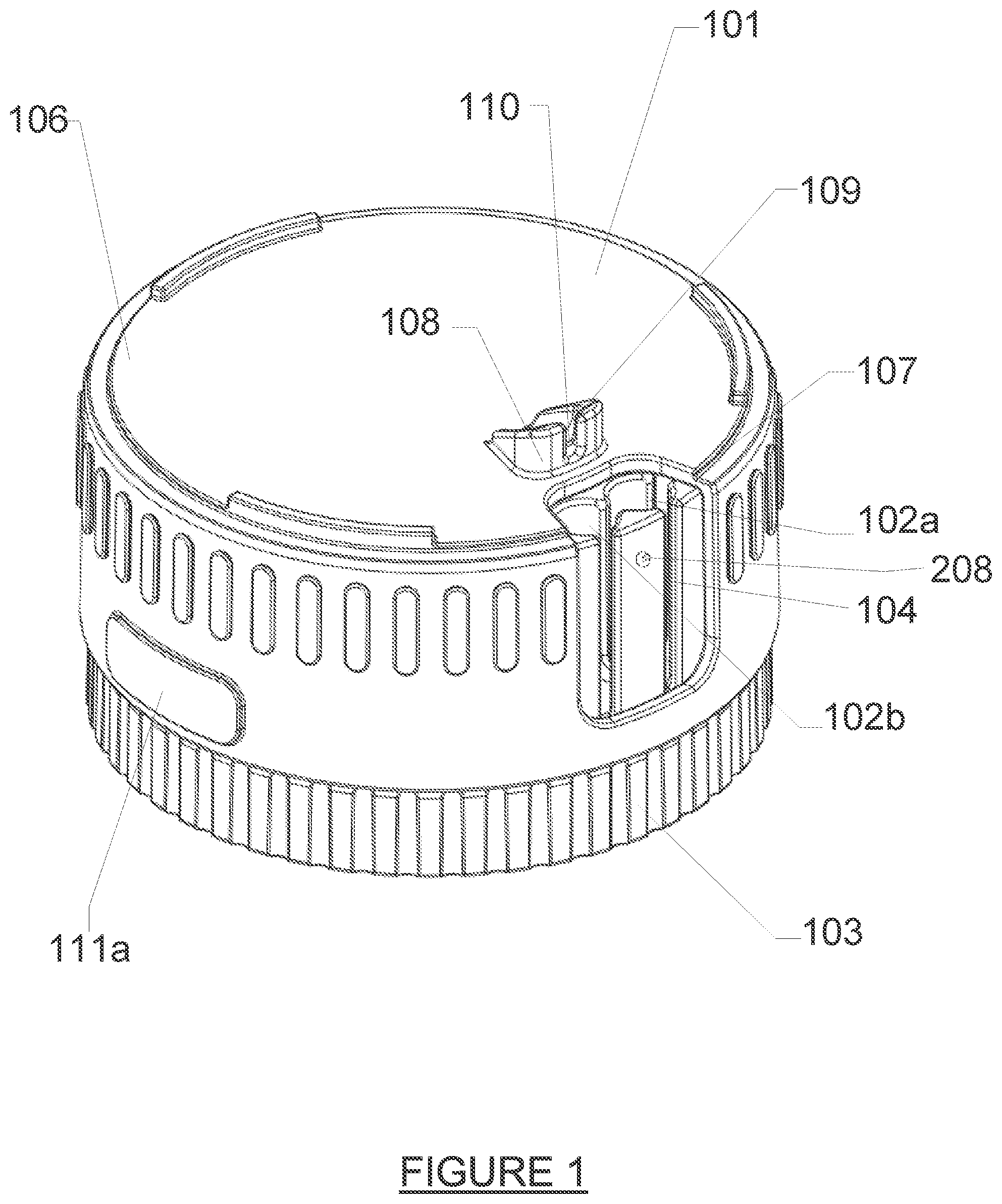 Patent US12102076 Figure 1 – Fishing bait cartridge