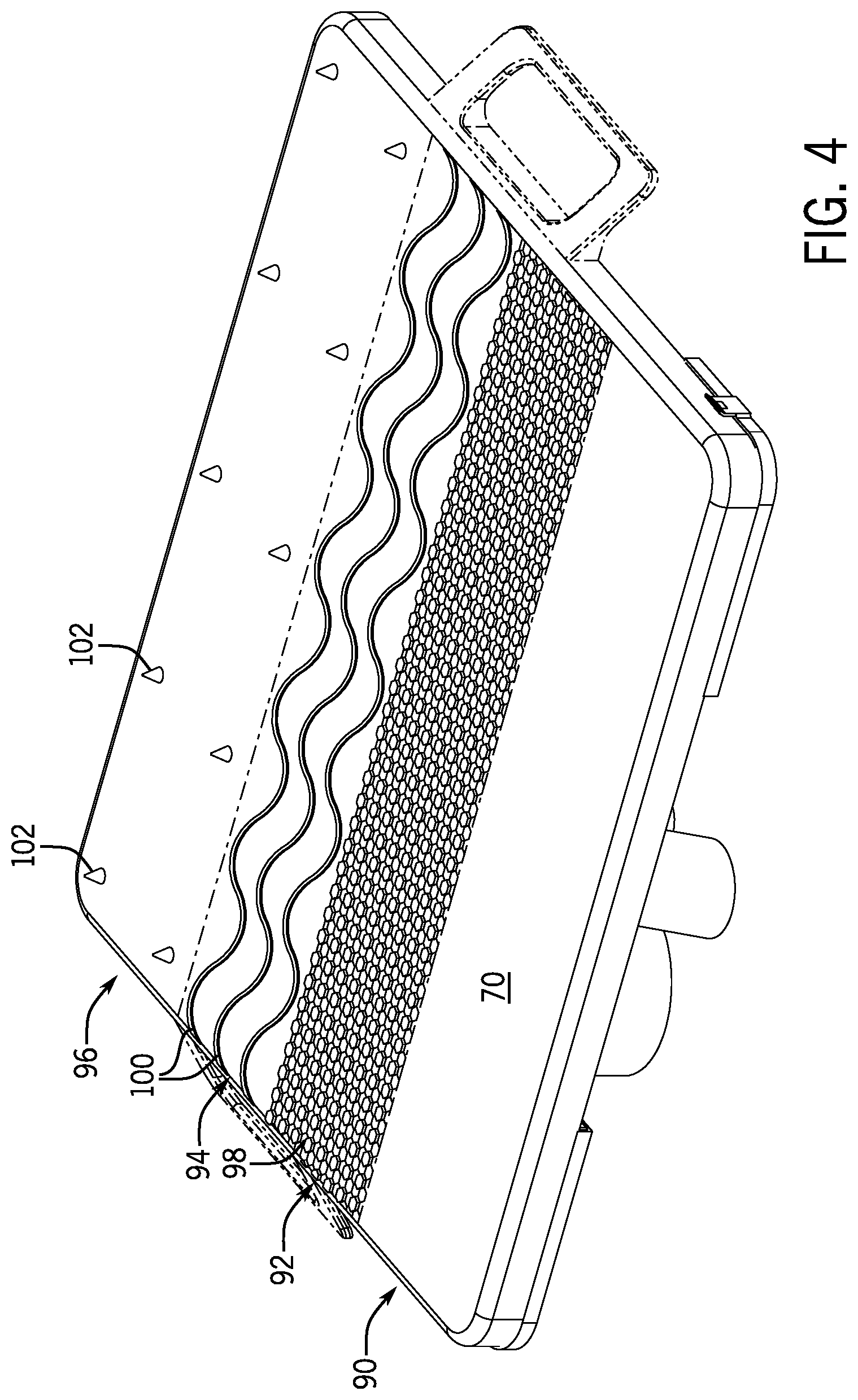 Patent US12102077 Figure 4 – Ice fishing knee board