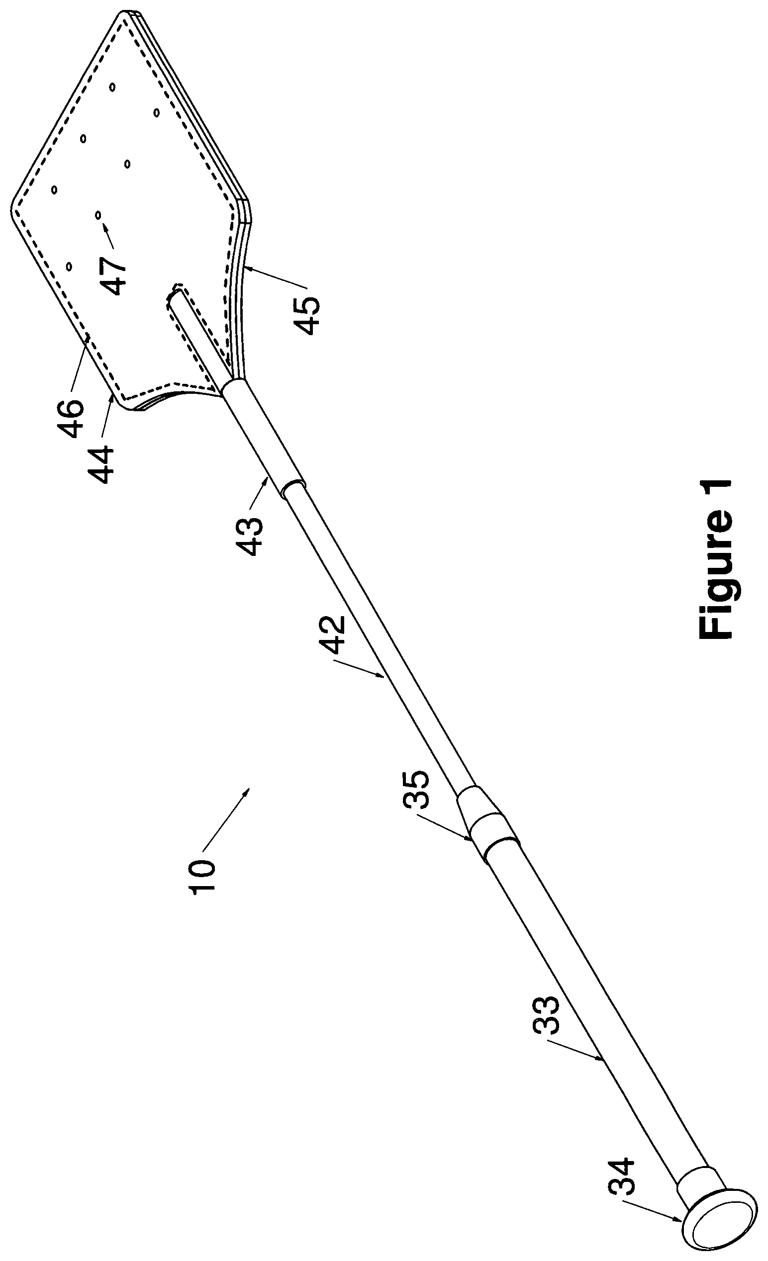 Patent US12102080 Figure 1 – Collapsible insect swatter