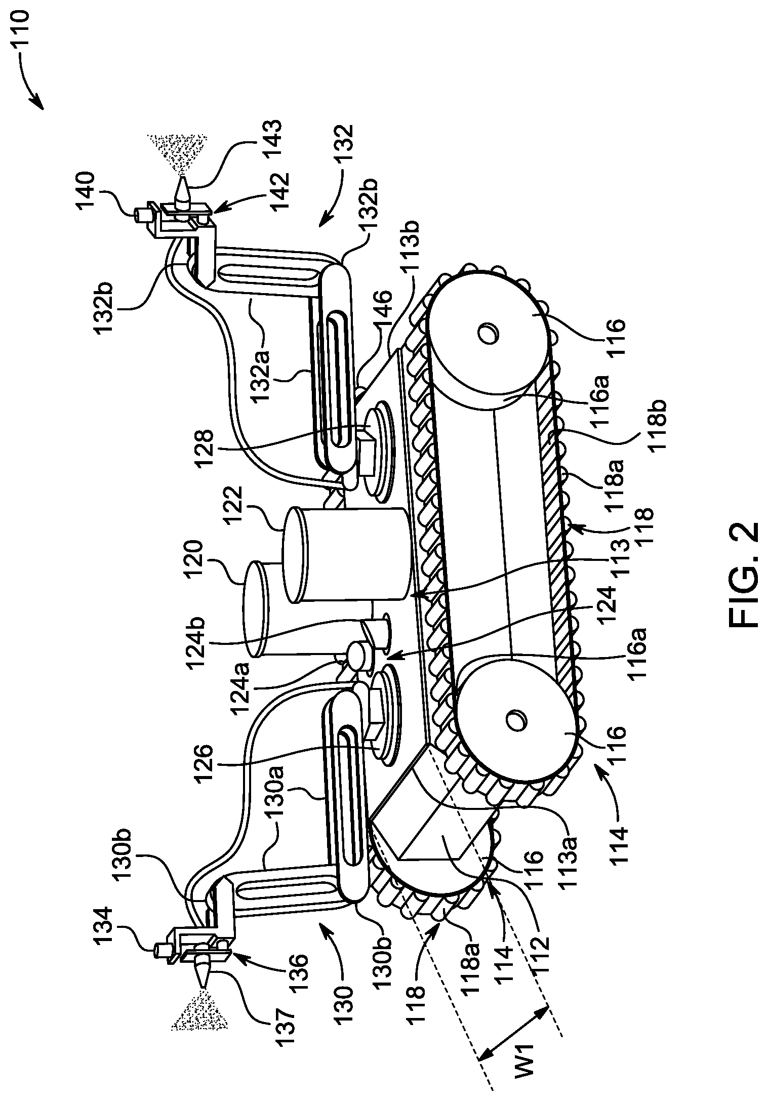 Patent US12102081 Figure 2 – Vertical farming spraying system
