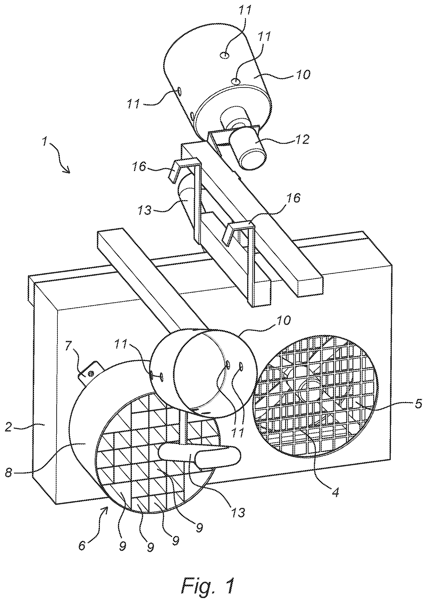 Patent US12102082 Figure 1 – Method and device for distributing a particulate material