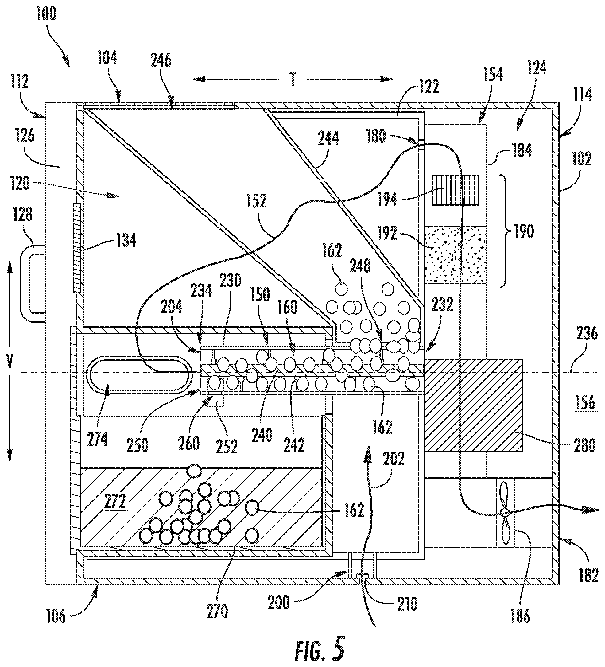 Patent US12102098 Figure 5 – Smoke generating assembly for an indoor smoker