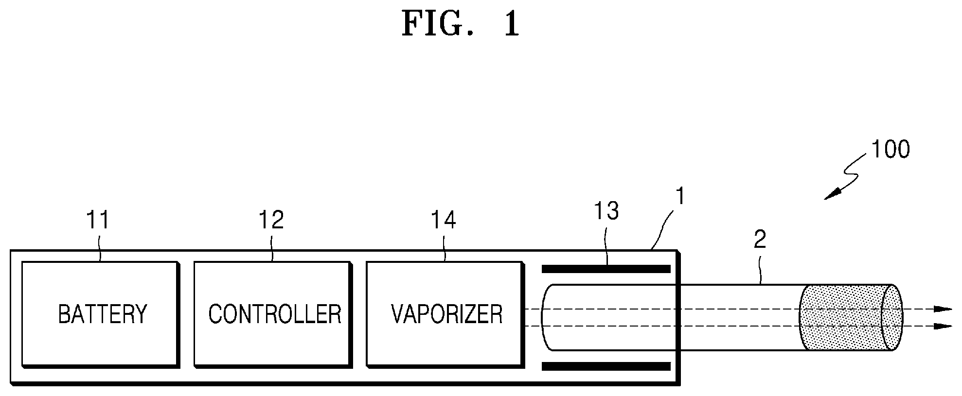 Patent US12102119 Figure 1 – Aerosol generating article and aerosol generating system