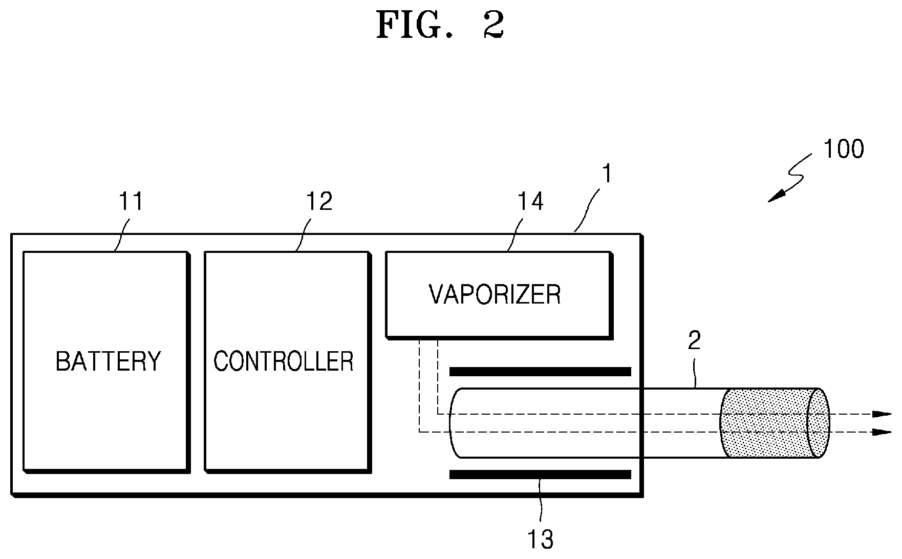 Patent US12102119 Figure 2 – Aerosol generating article and aerosol generating system