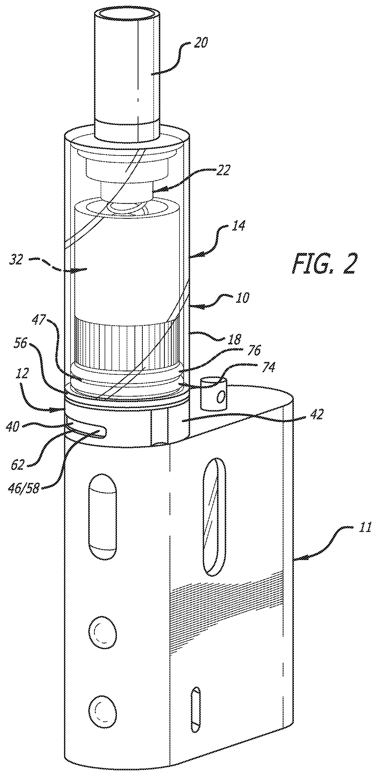 Patent US12102125 Figure 2 – Vaping vaporizer