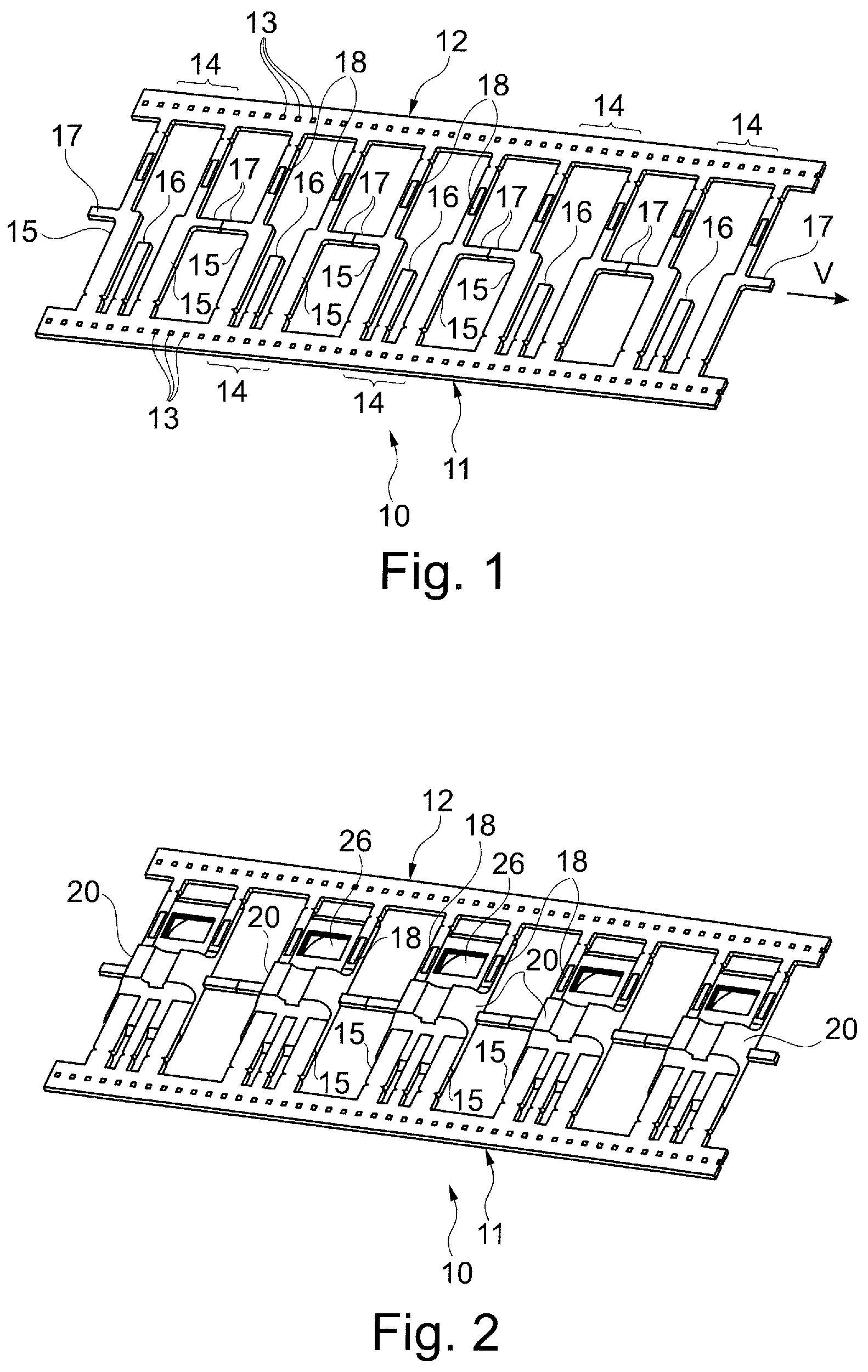 Patent US12102135 Figure 1 – Method and mounting frame for manufacturing a vaporizer unit for an inhaler