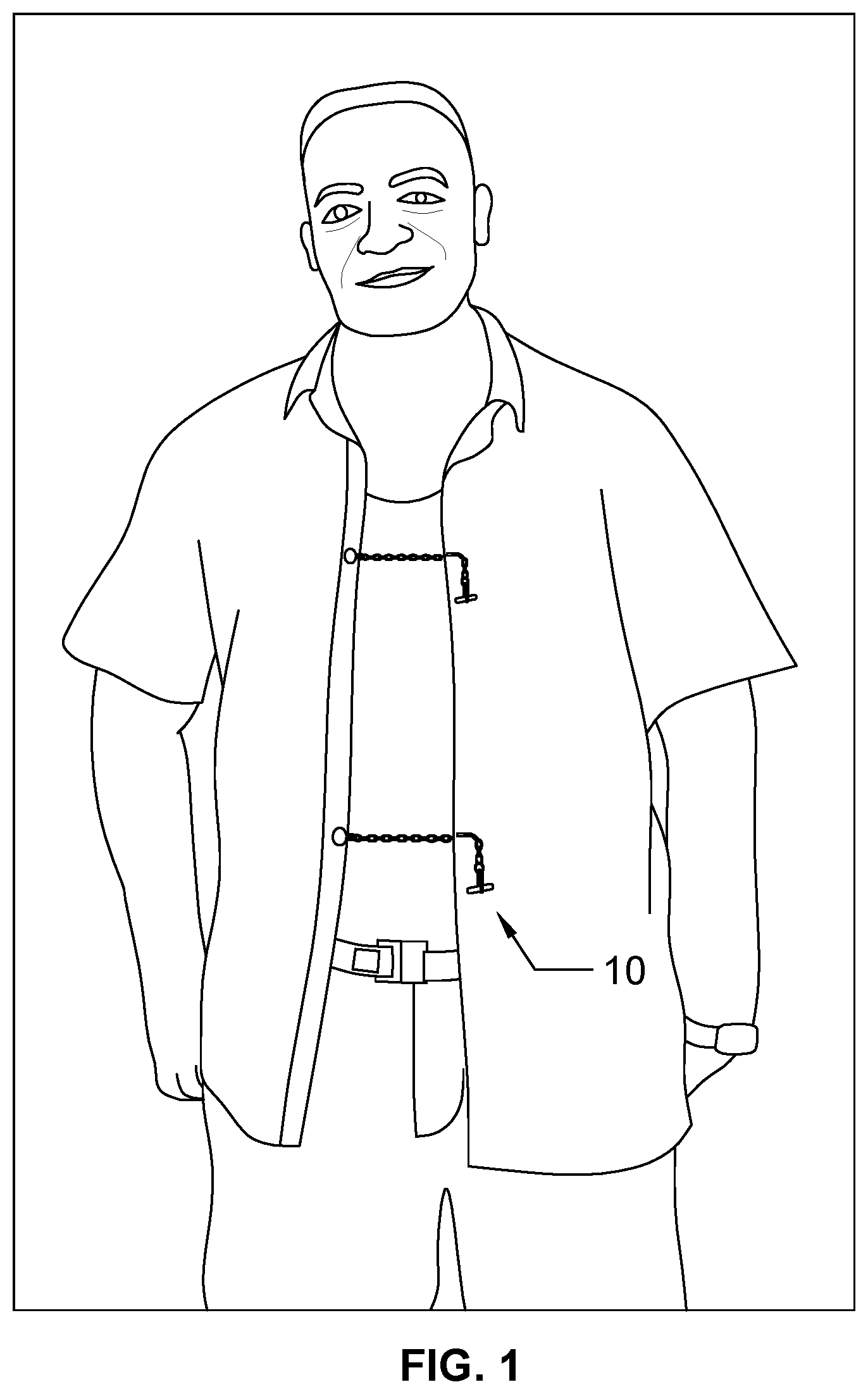 Patent US12102137 Figure 1 – Shirt retaining device
