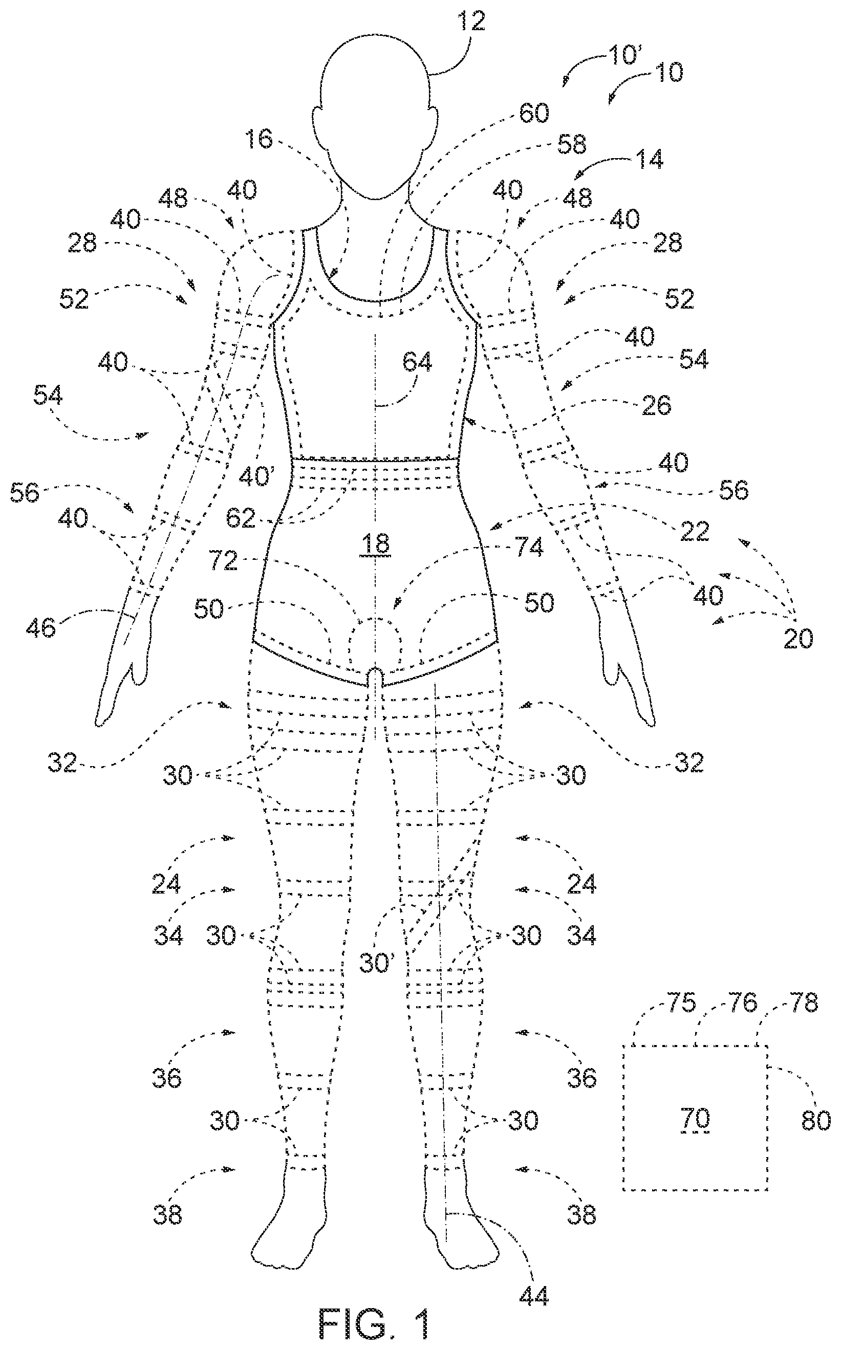 Patent US12102138 Figure 1 – Customizable shapewear