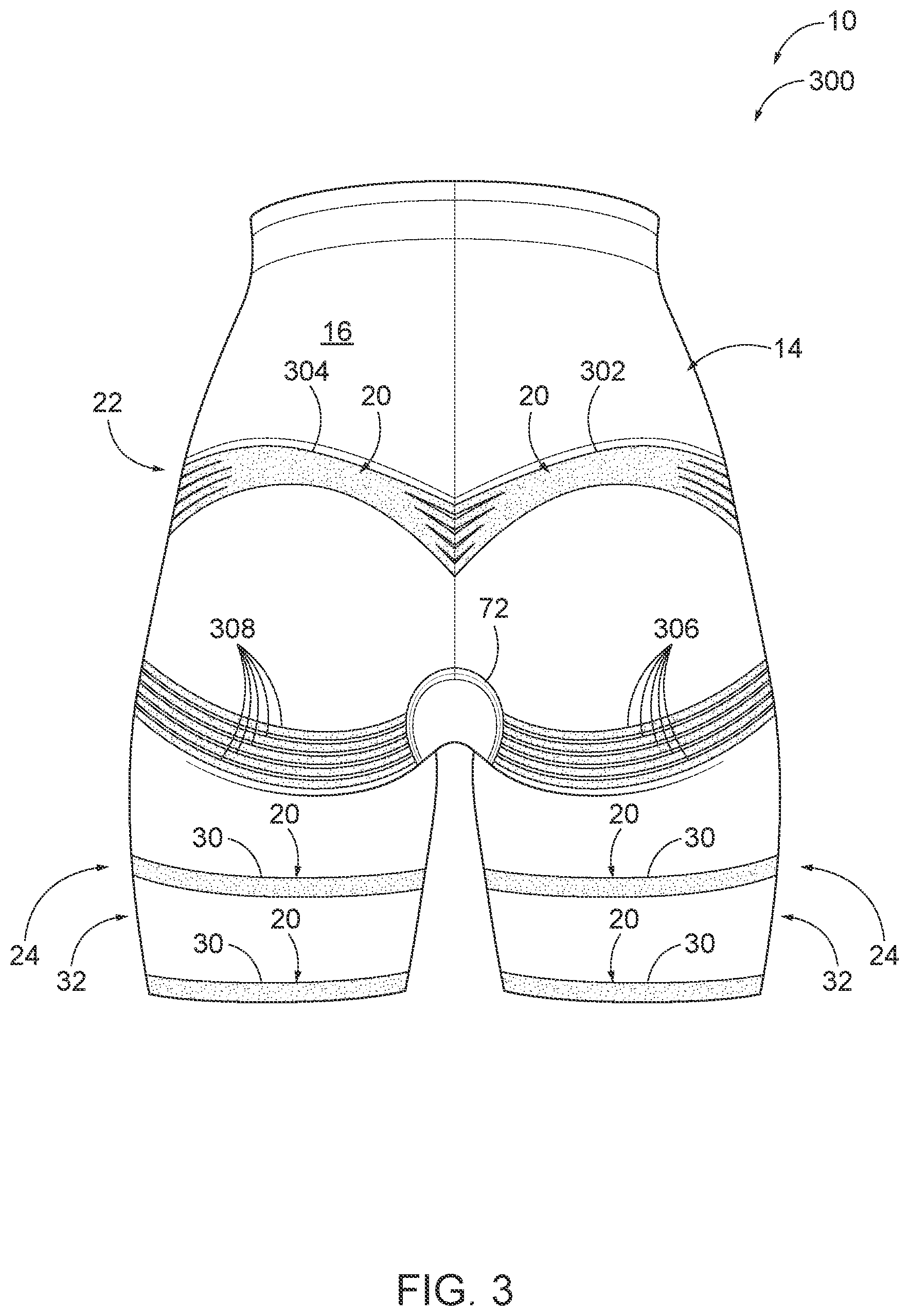 Patent US12102138 Figure 3 – Customizable shapewear