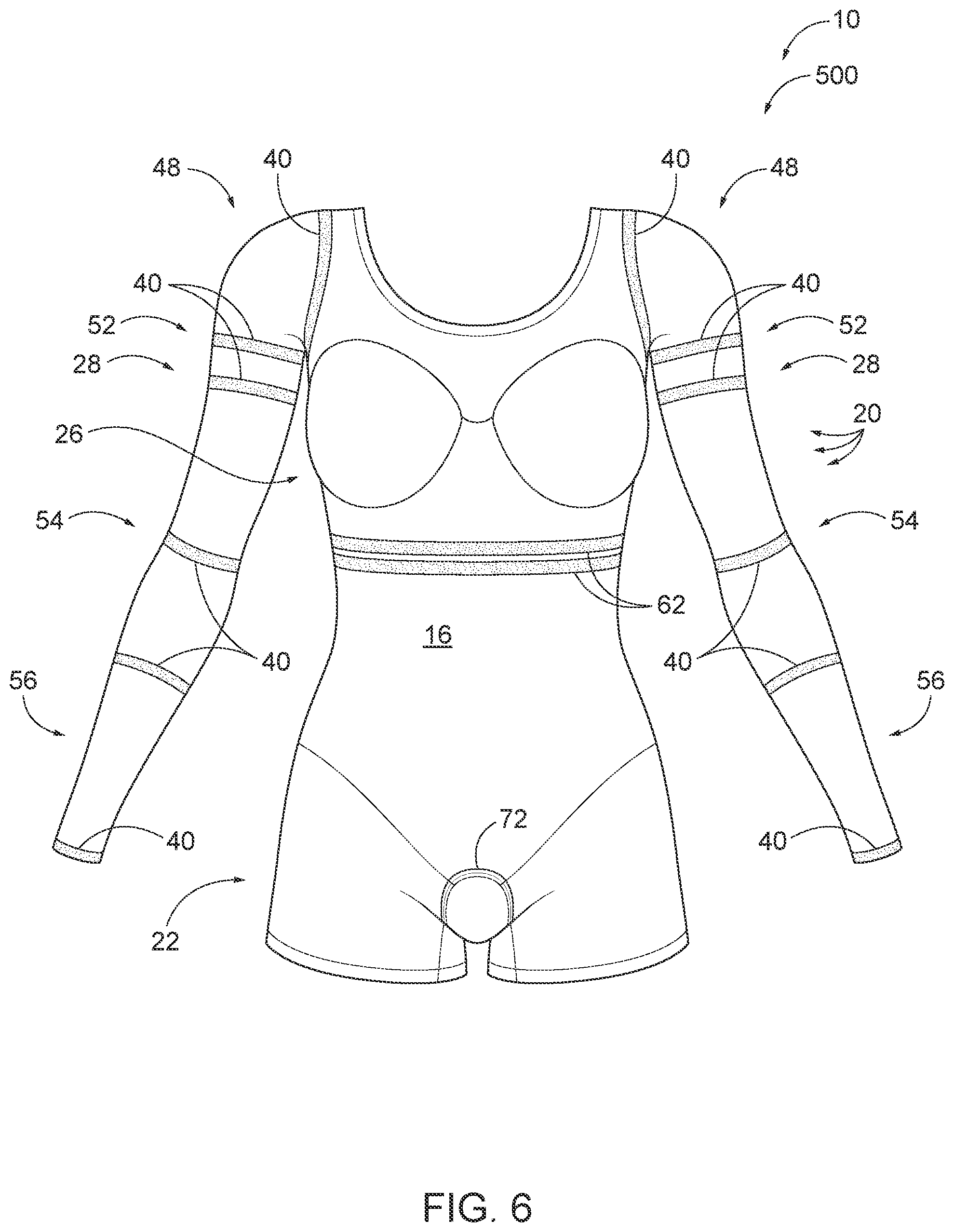 Patent US12102138 Figure 6 – Customizable shapewear
