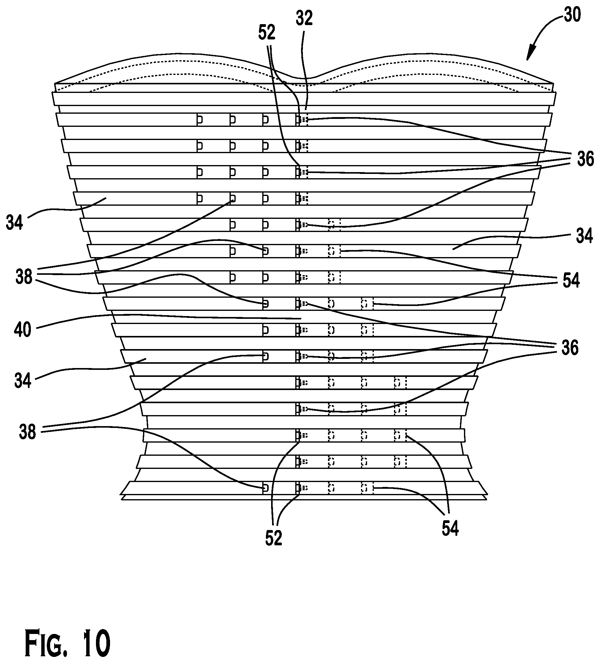 Patent US12102139 Figure 7 – Adjustable intra-clothing device for supporting at least a portion of a torso of a person, an article of clothing for supporting at least a portion of a torso of a person, and an adjustable corset for supporting at least a portion of a torso of a person