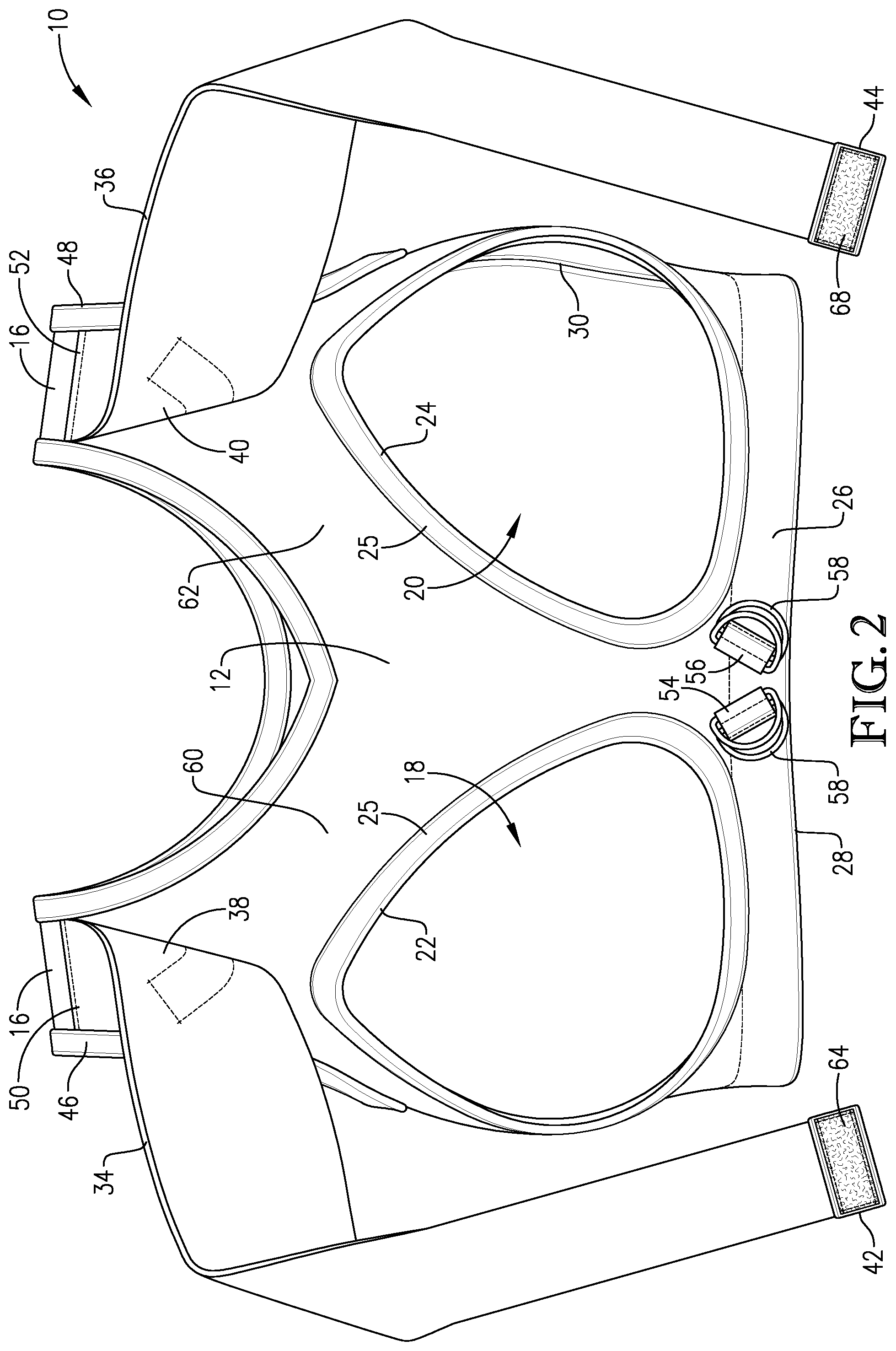 Patent US12102140 Figure 2 – Supportive undergarment and sports bra system