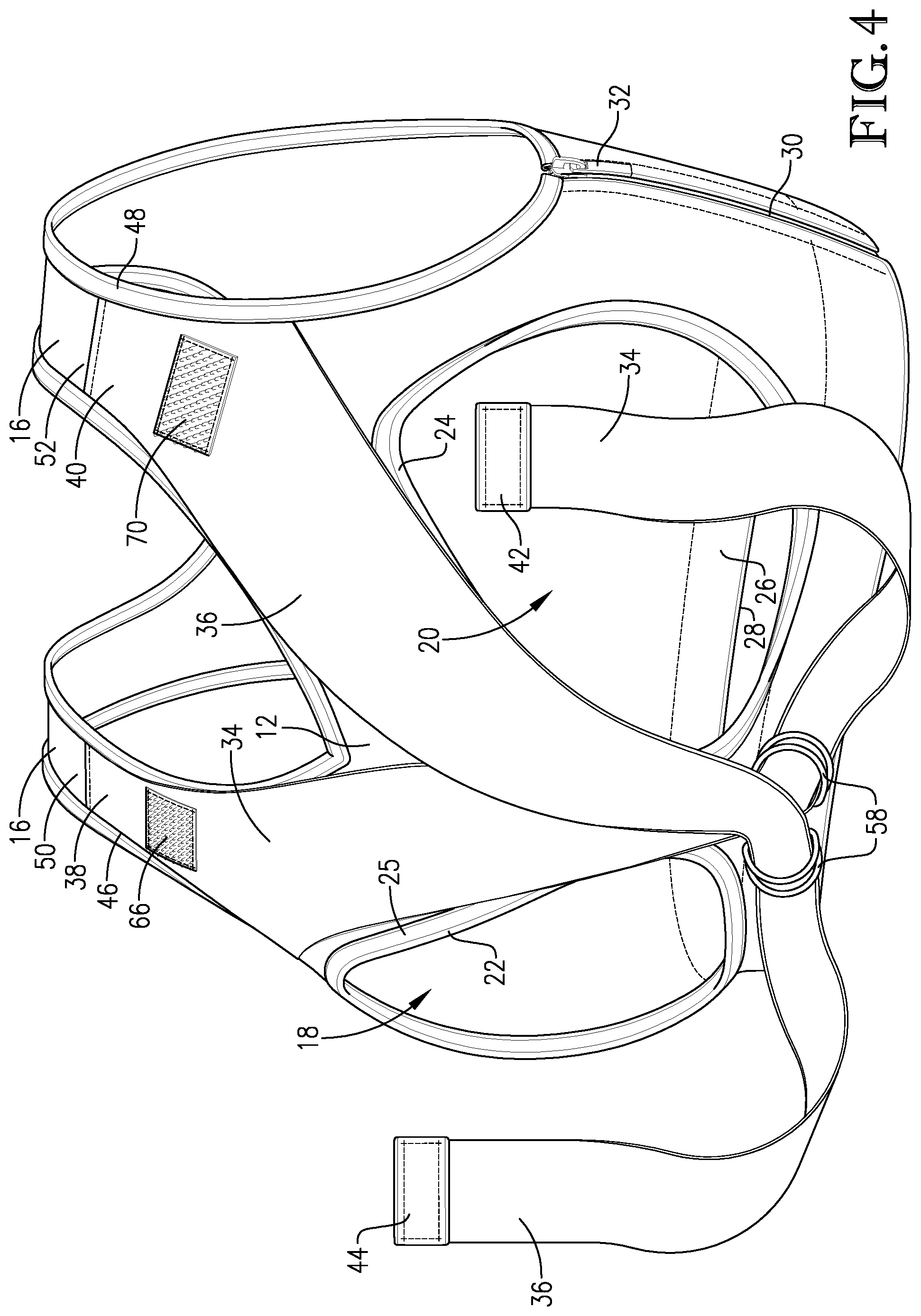 Patent US12102140 Figure 4 – Supportive undergarment and sports bra system