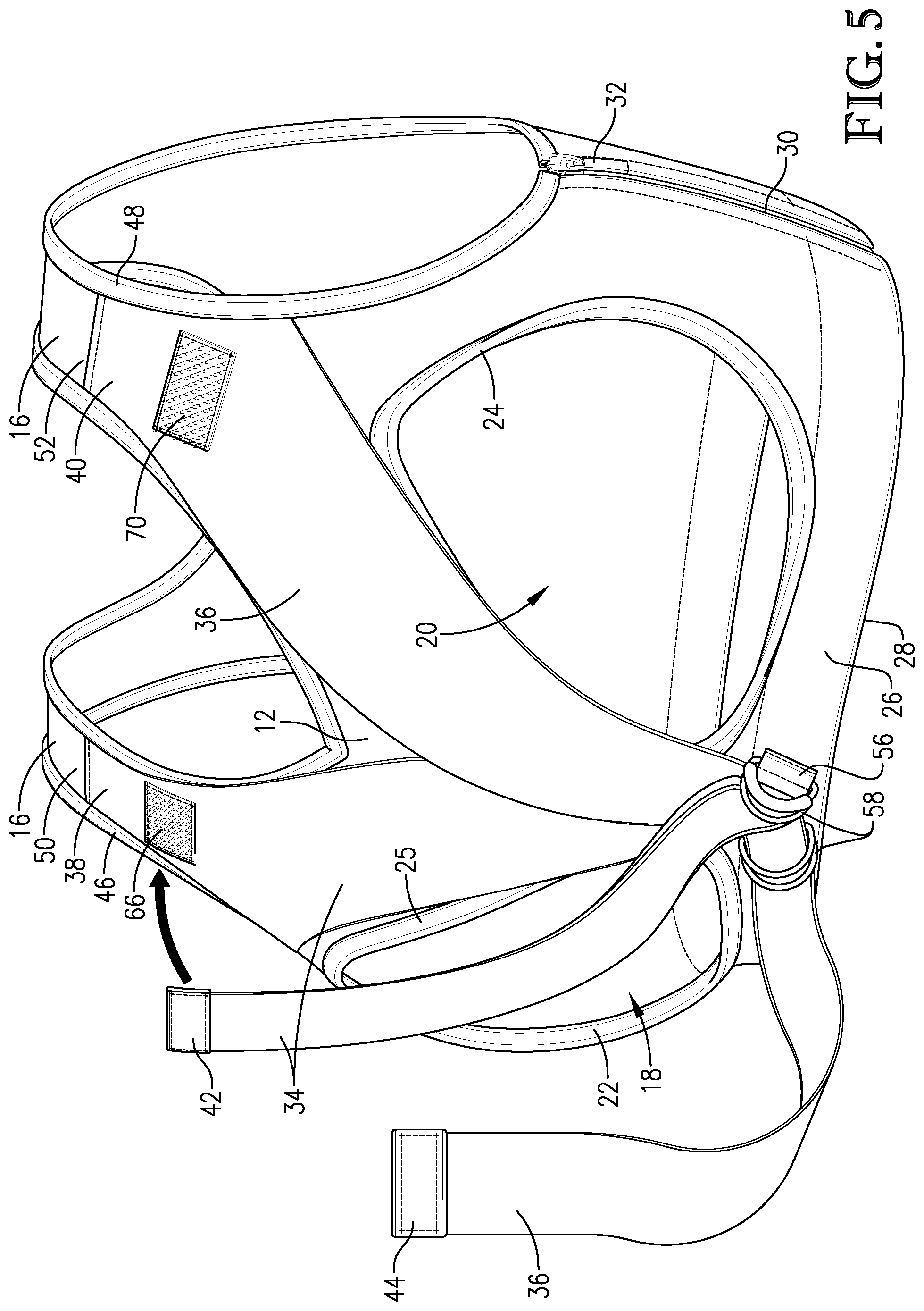 Patent US12102140 Figure 5 – Supportive undergarment and sports bra system