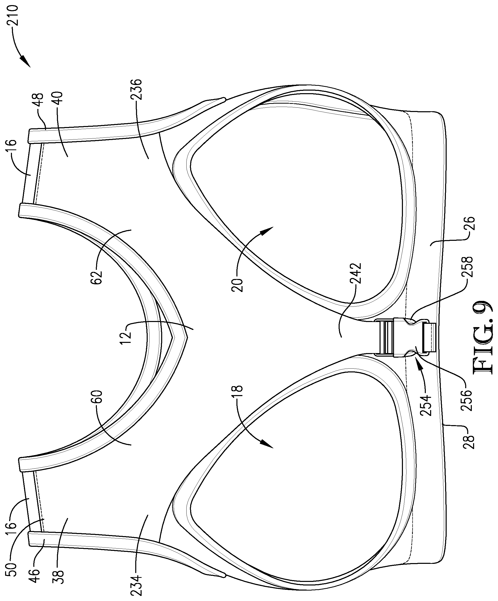 Patent US12102140 Figure 9 – Supportive undergarment and sports bra system