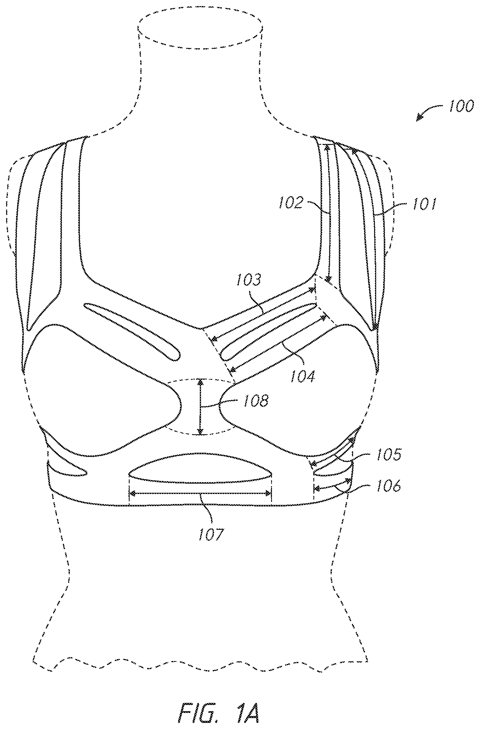 Patent US12102142 Figure 1 – Pressure-distributing undergarment