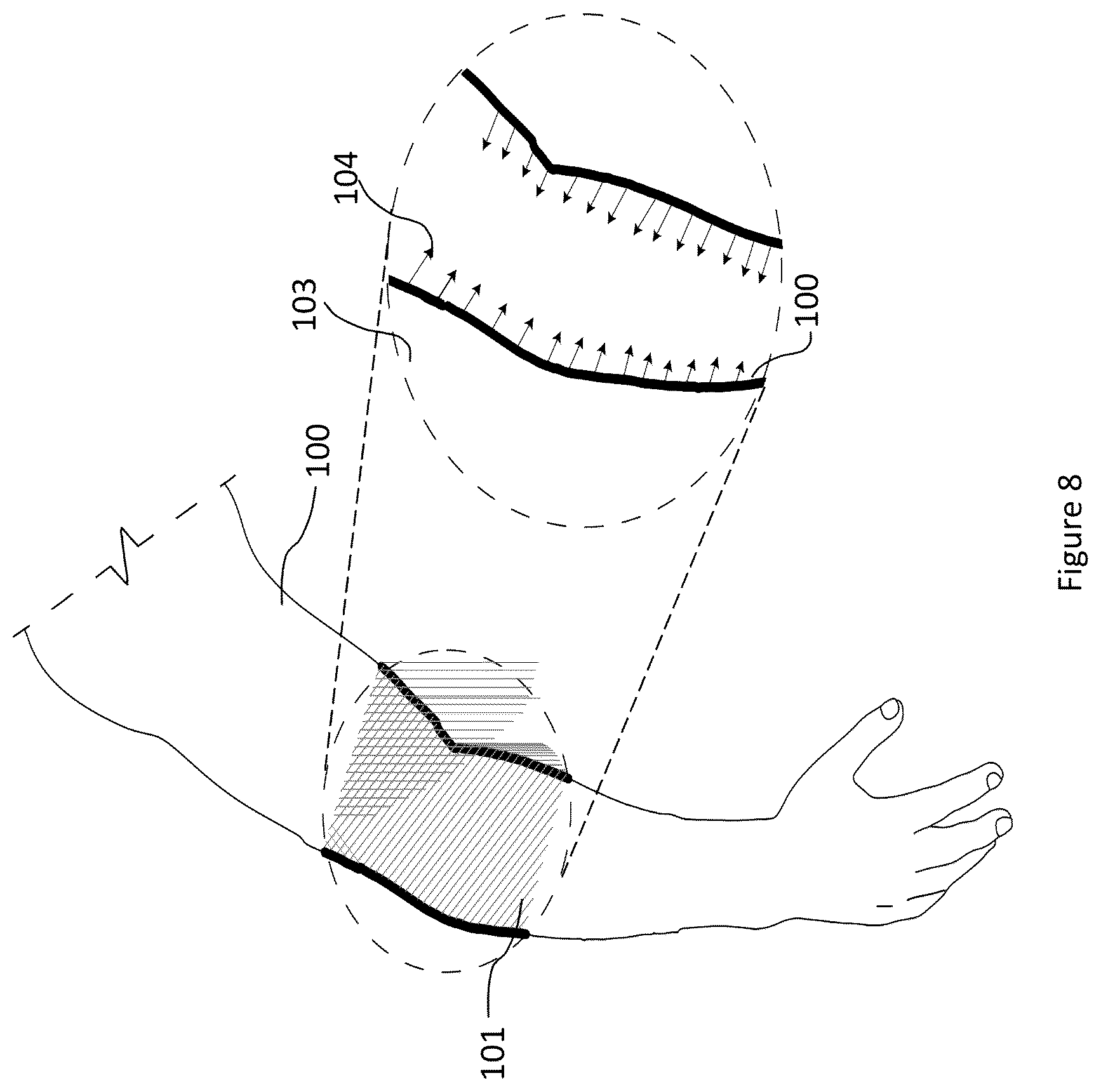 Patent US12102145 Figure 8 – Material and apparel that positively affect the health and wellbeing of a mammal