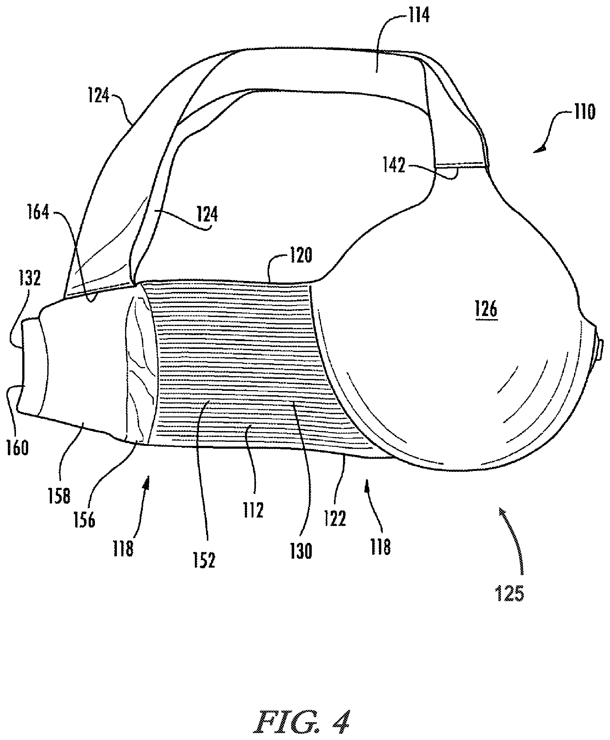 Patent US12102150 Figure 4 – Upper body garment with woven tubular shoulder straps