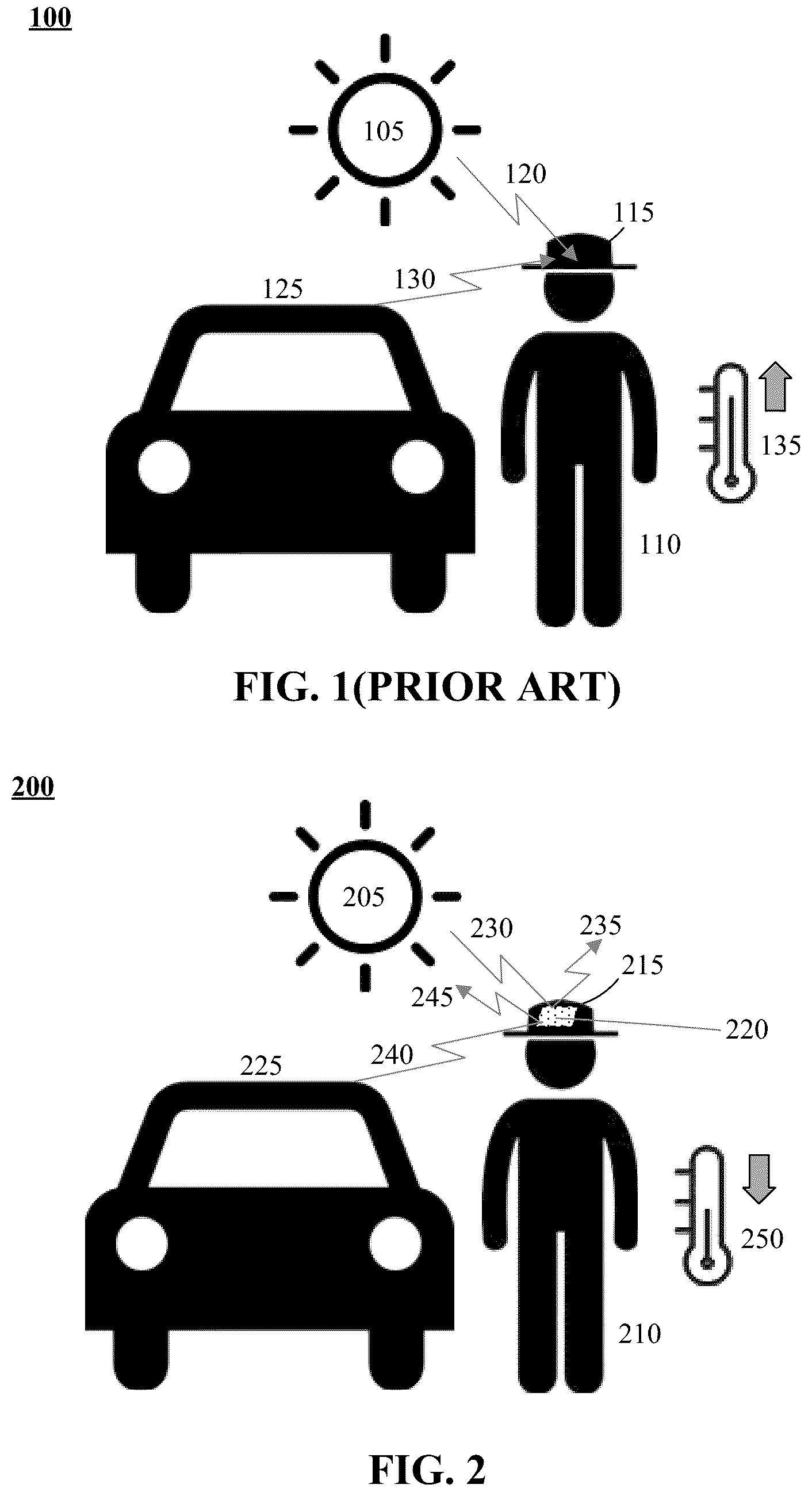 Patent US12102154 Figure 1 – Heat-reflective substructure for a hat