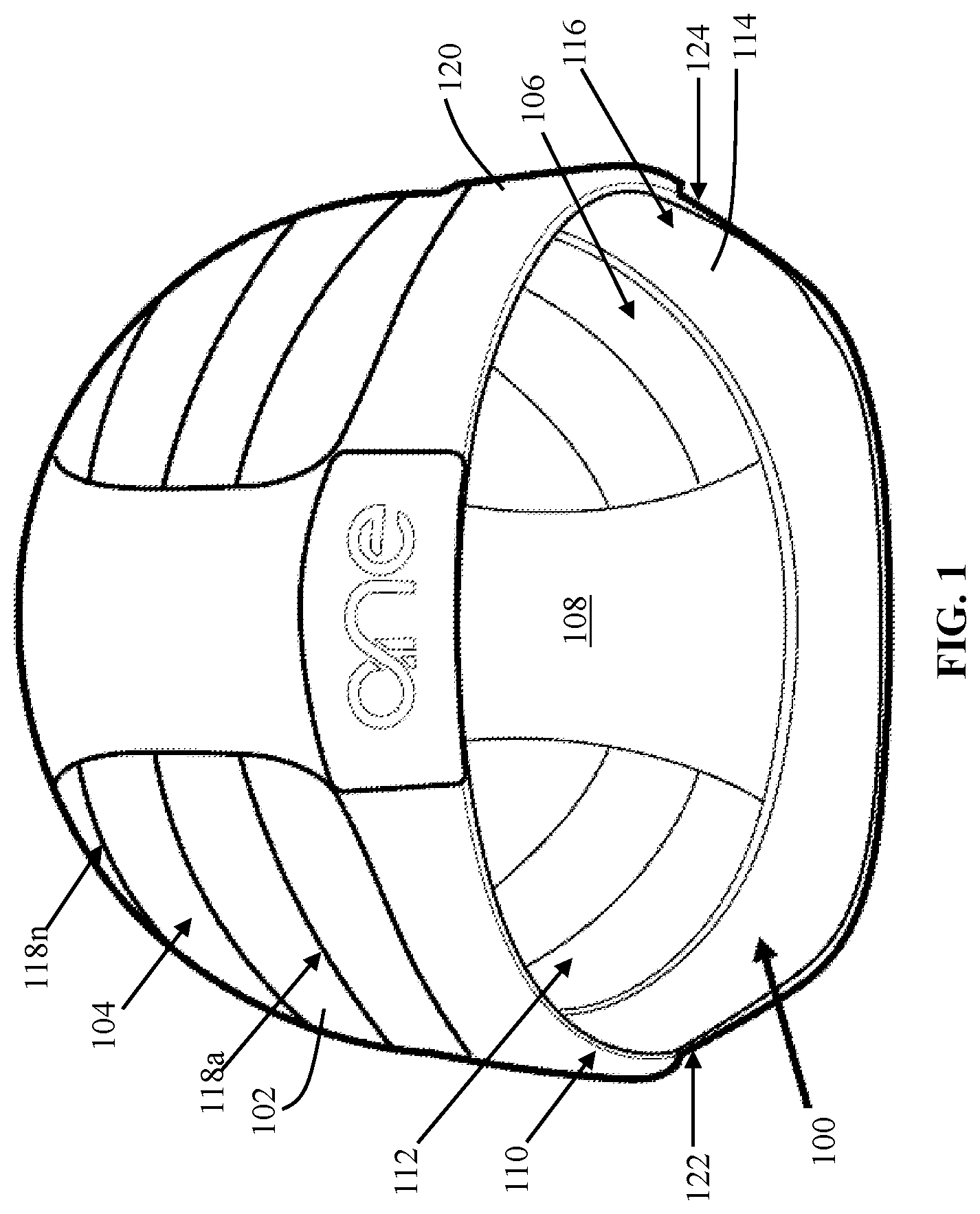 Patent US12102155 — Swimming head cap — Figure 1