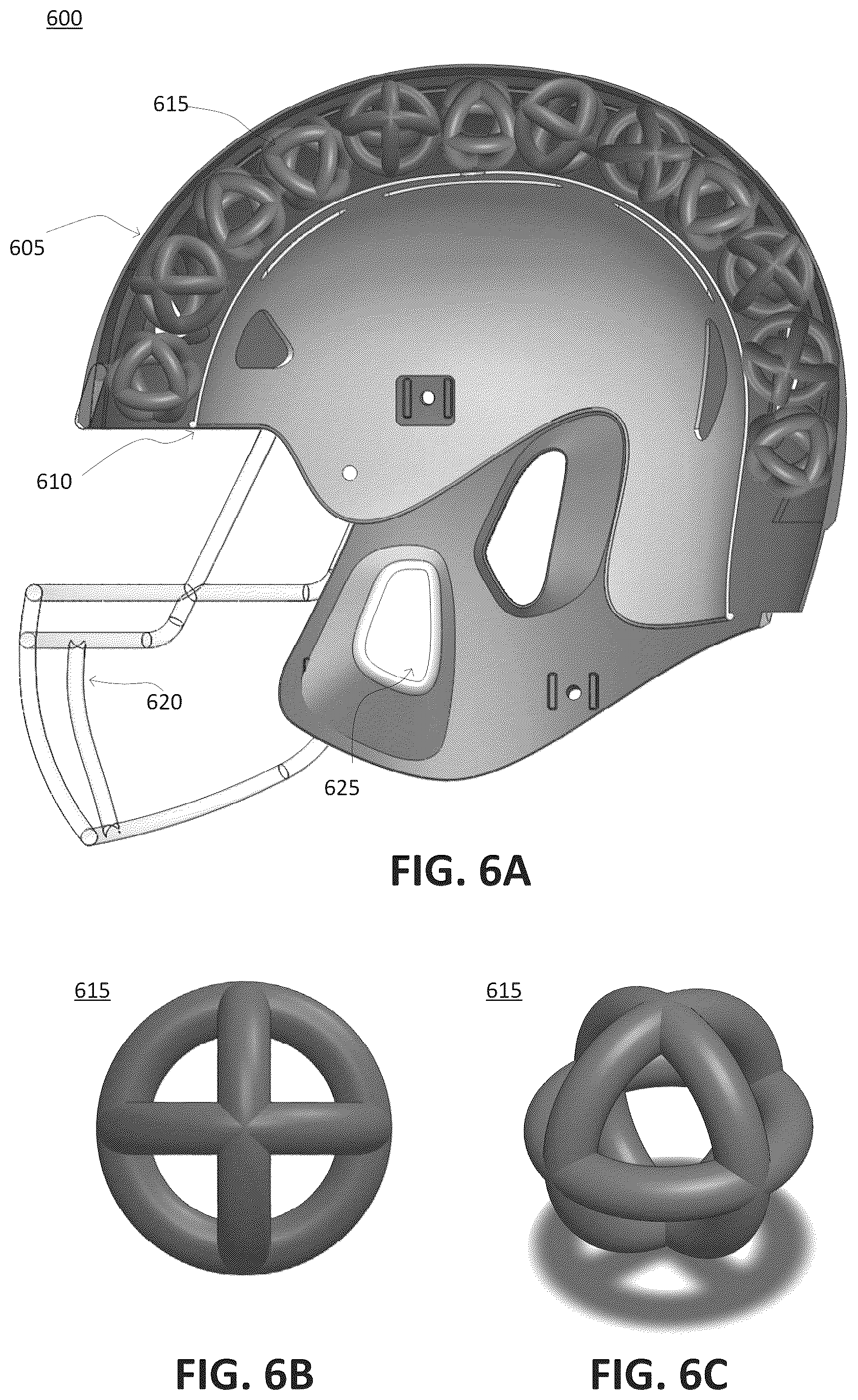 Patent US12102159 Figure 4 – Impact absorbing structures for athletic helmet