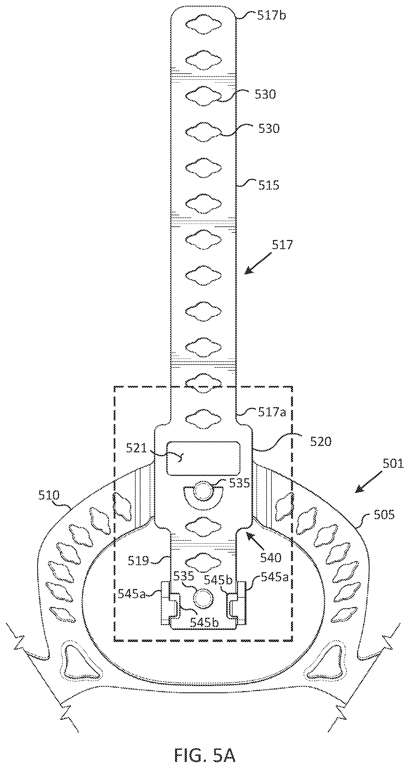 Patent US12102160 Figure 5 – Headgear with curved straps for welding helmet
