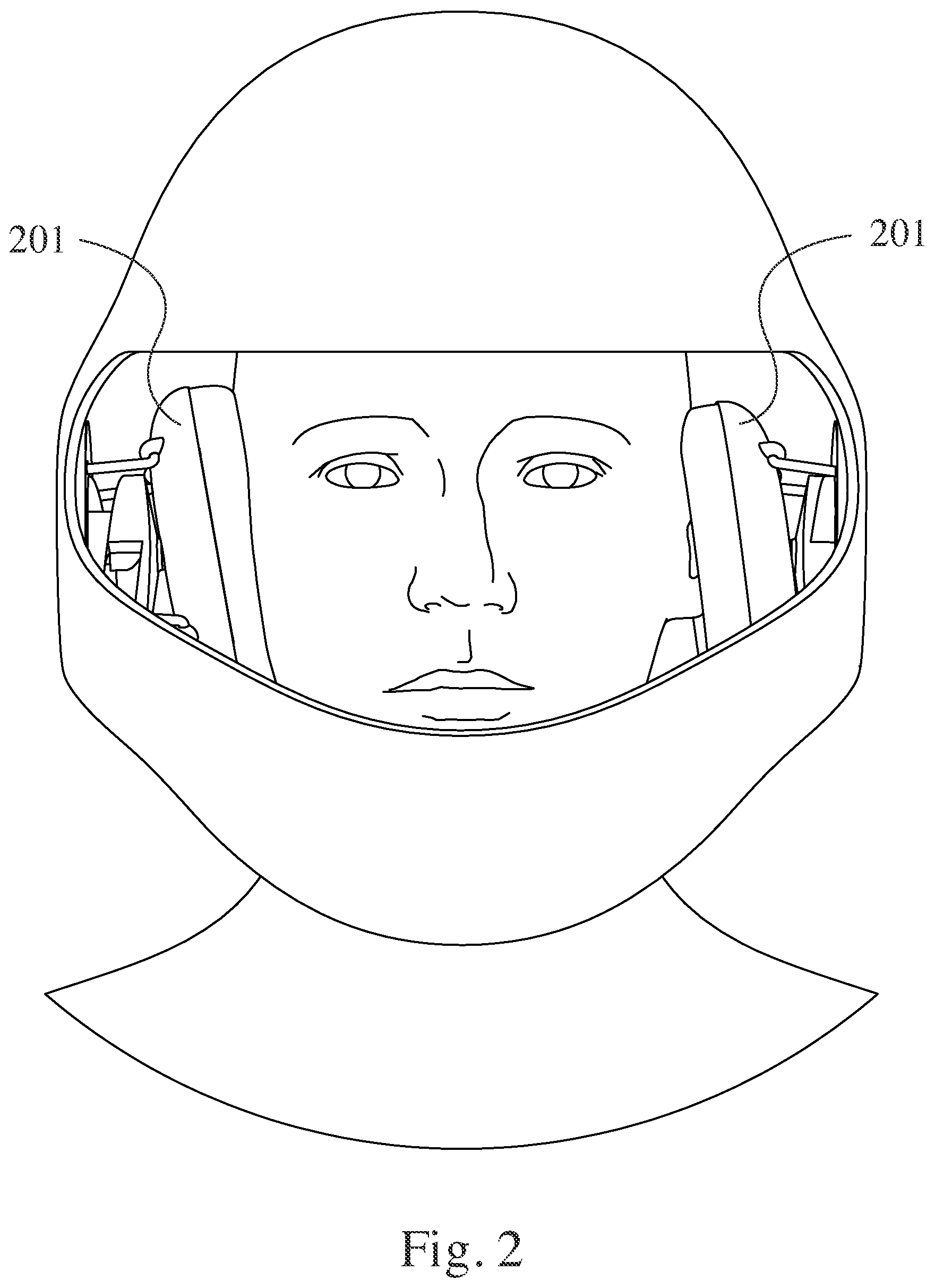 Patent US12102161 Figure 2 – Helmet sound management mechanism