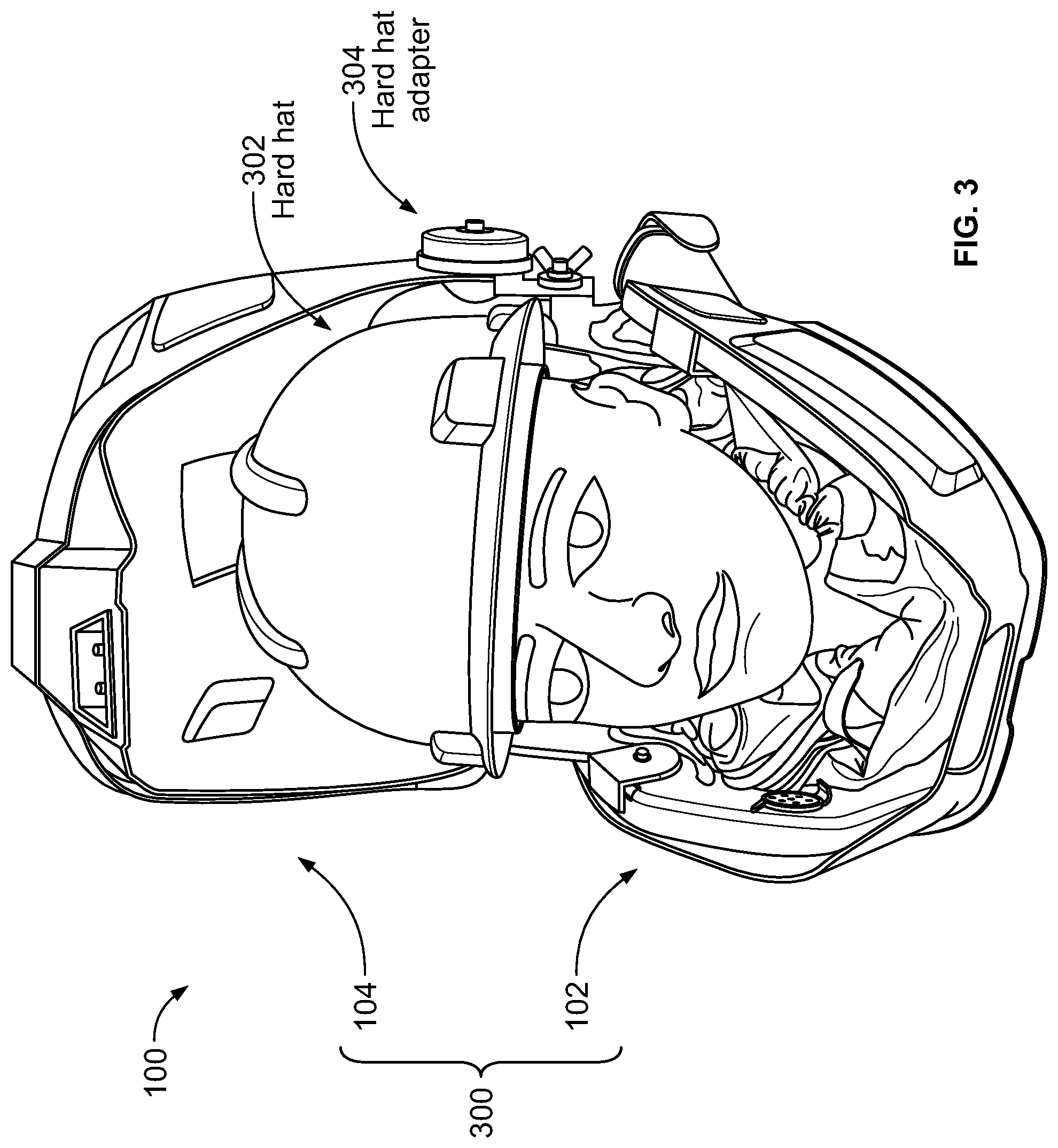 Patent US12102162 Figure 3 – Method and apparatus for head protection and providing air flow