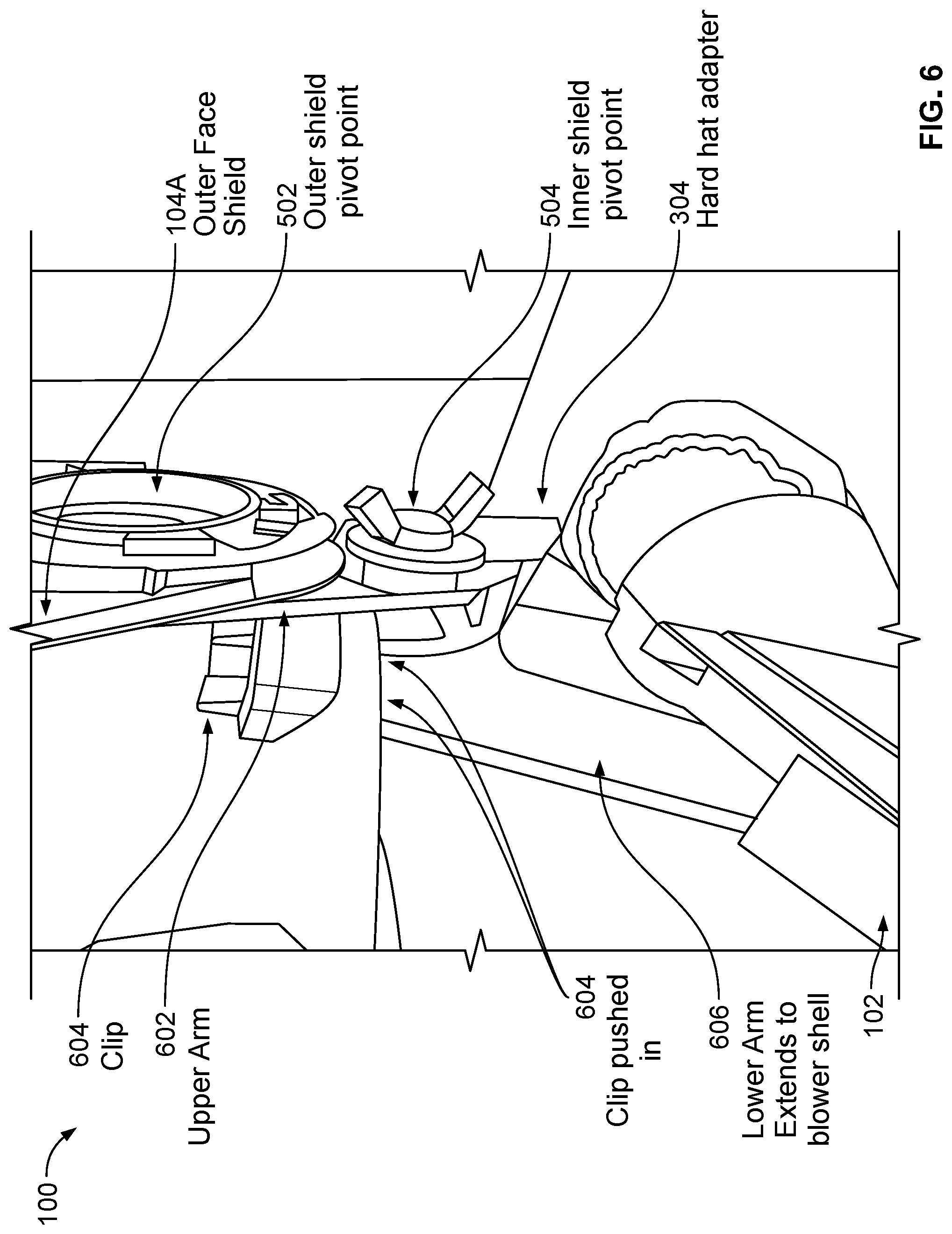 Patent US12102162 Figure 6 – Method and apparatus for head protection and providing air flow