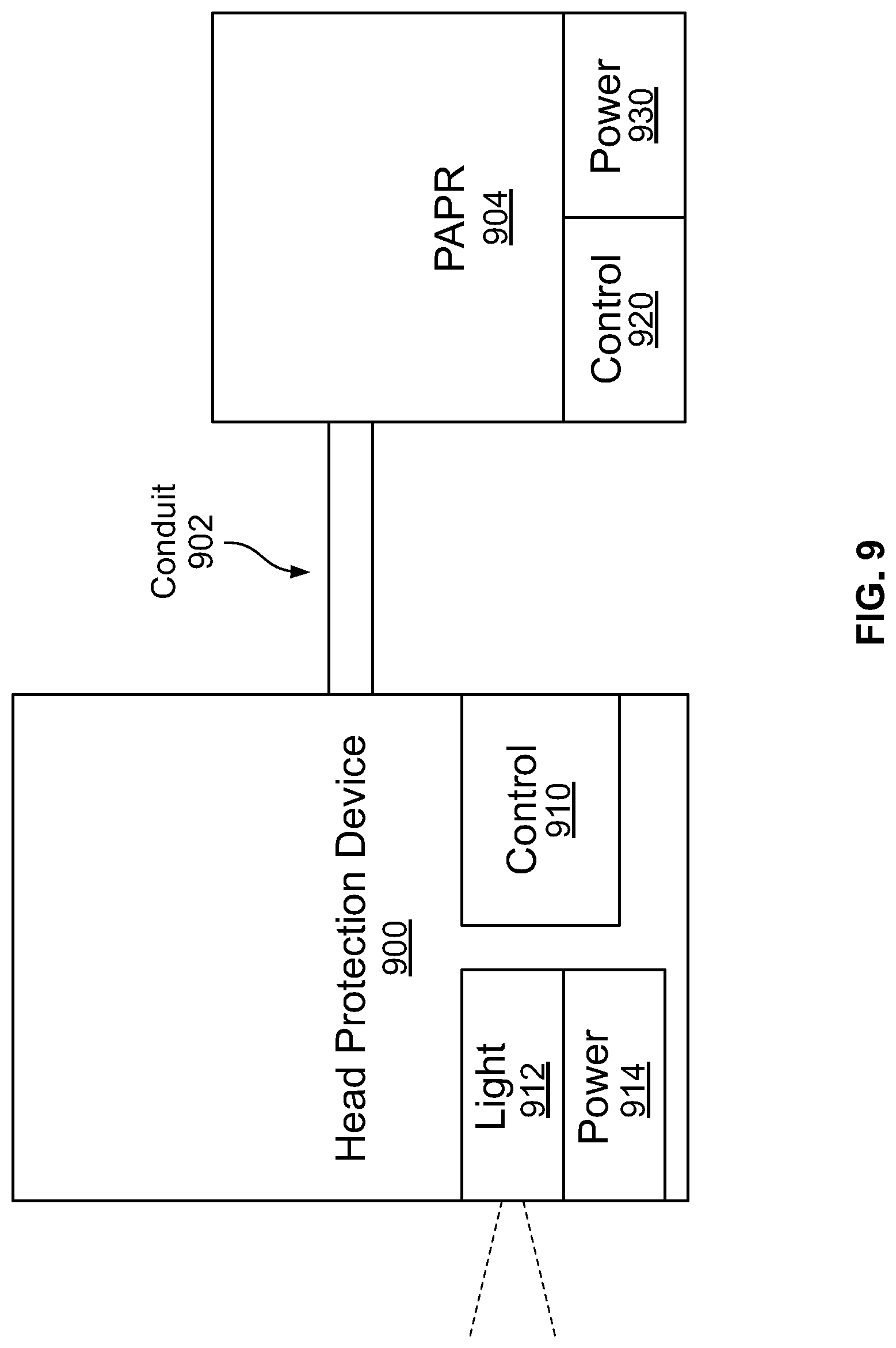 Patent US12102162 Figure 9 – Method and apparatus for head protection and providing air flow