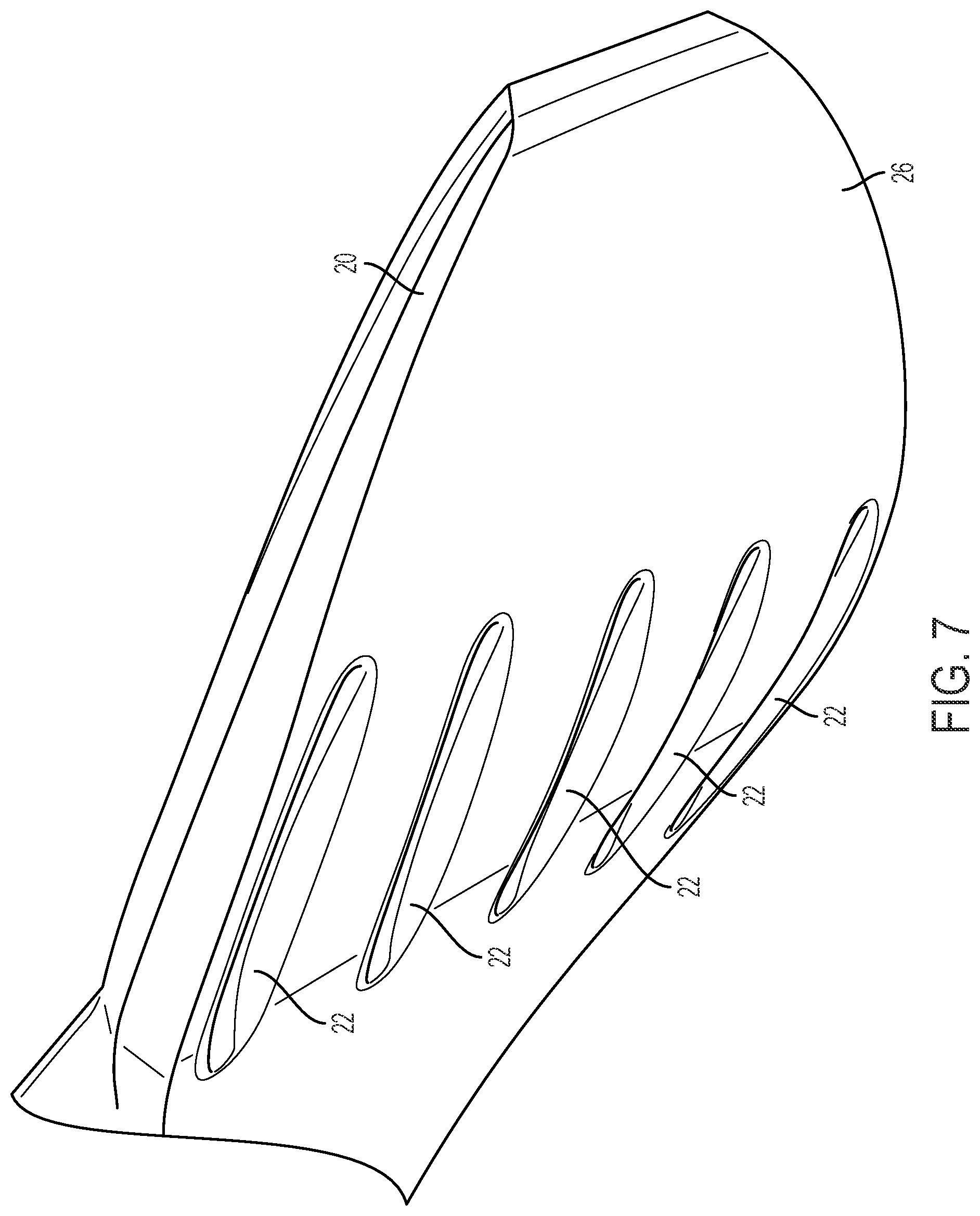 Patent US12102168 Figure 7 – Article of footwear with ribbed outsole and notched midsole