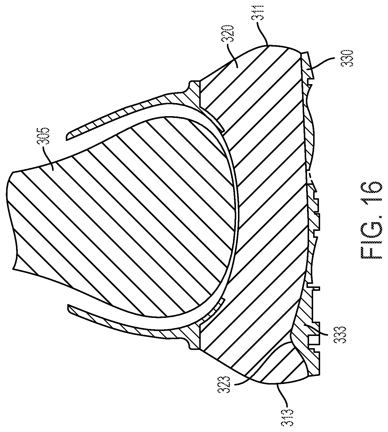 Patent US12102168 Figure 16 – Article of footwear with ribbed outsole and notched midsole