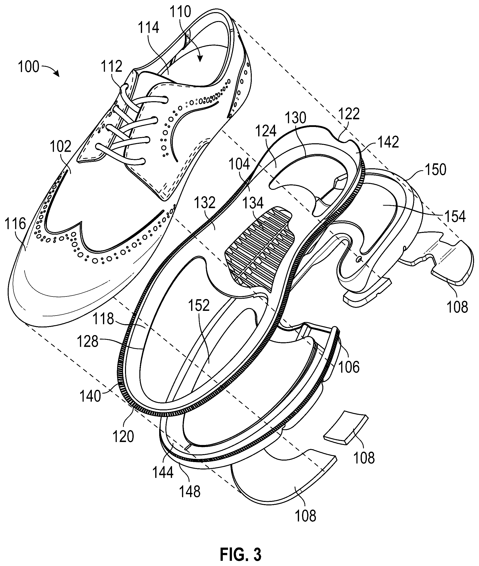 Patent US12102169 Figure 2 – Chassis system for footwear