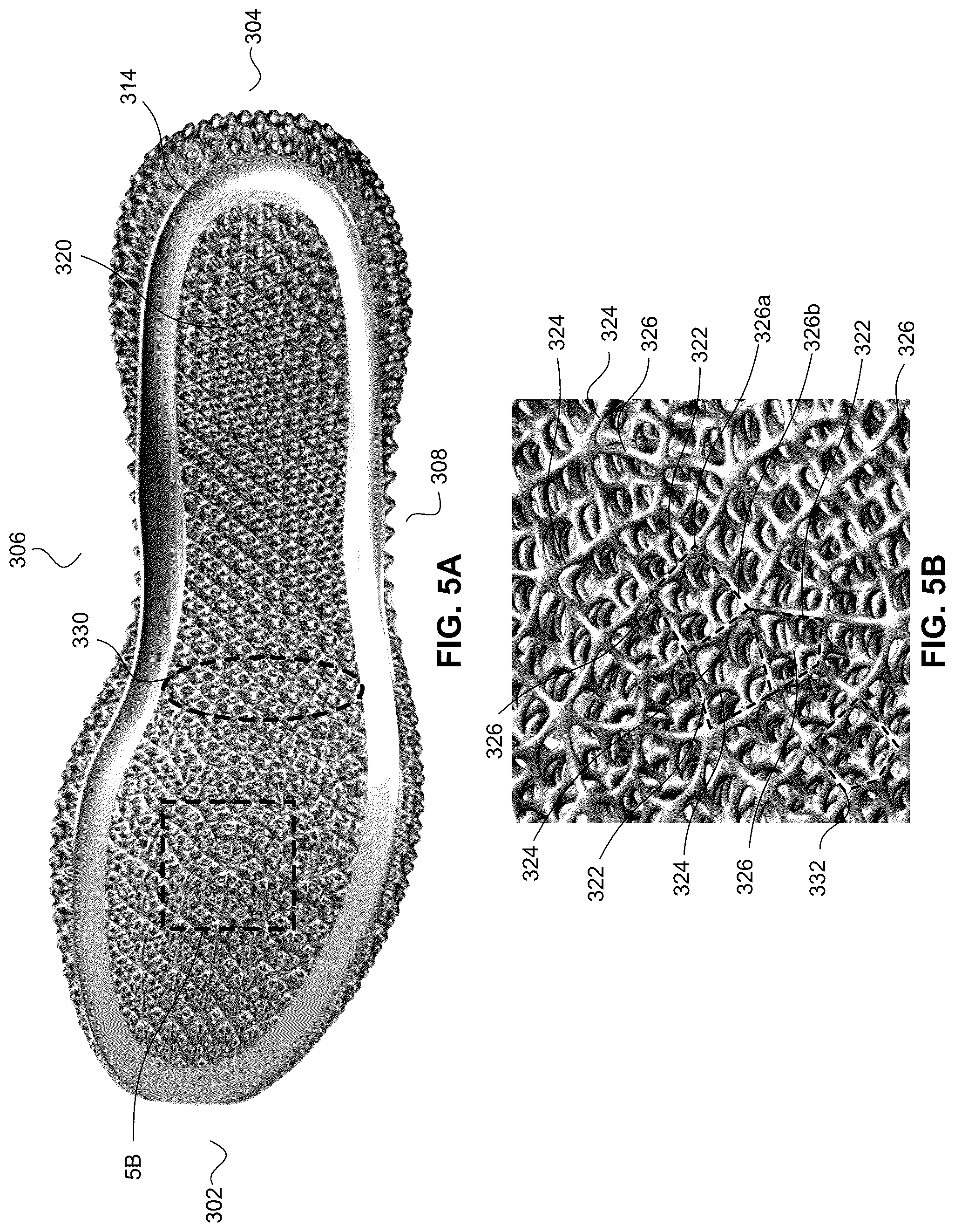 Patent US12102172 Figure 5 – Footwear midsole with warped lattice structure and method of making the same
