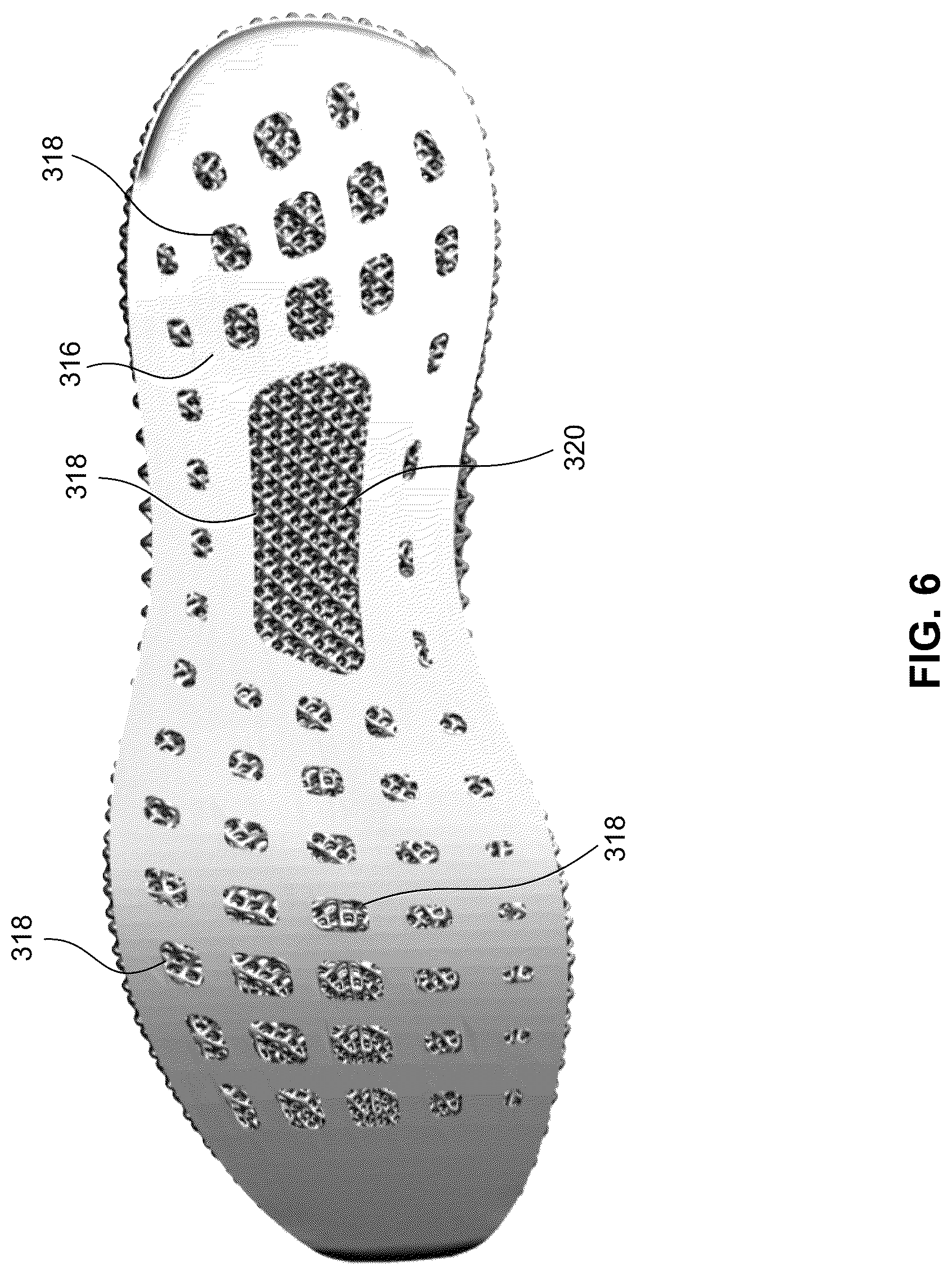 Patent US12102172 Figure 6 – Footwear midsole with warped lattice structure and method of making the same