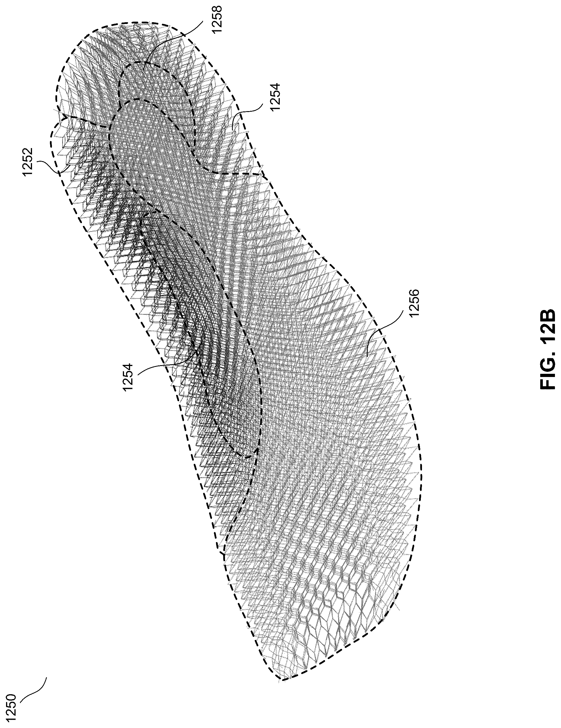 Patent US12102172 Figure 14 – Footwear midsole with warped lattice structure and method of making the same