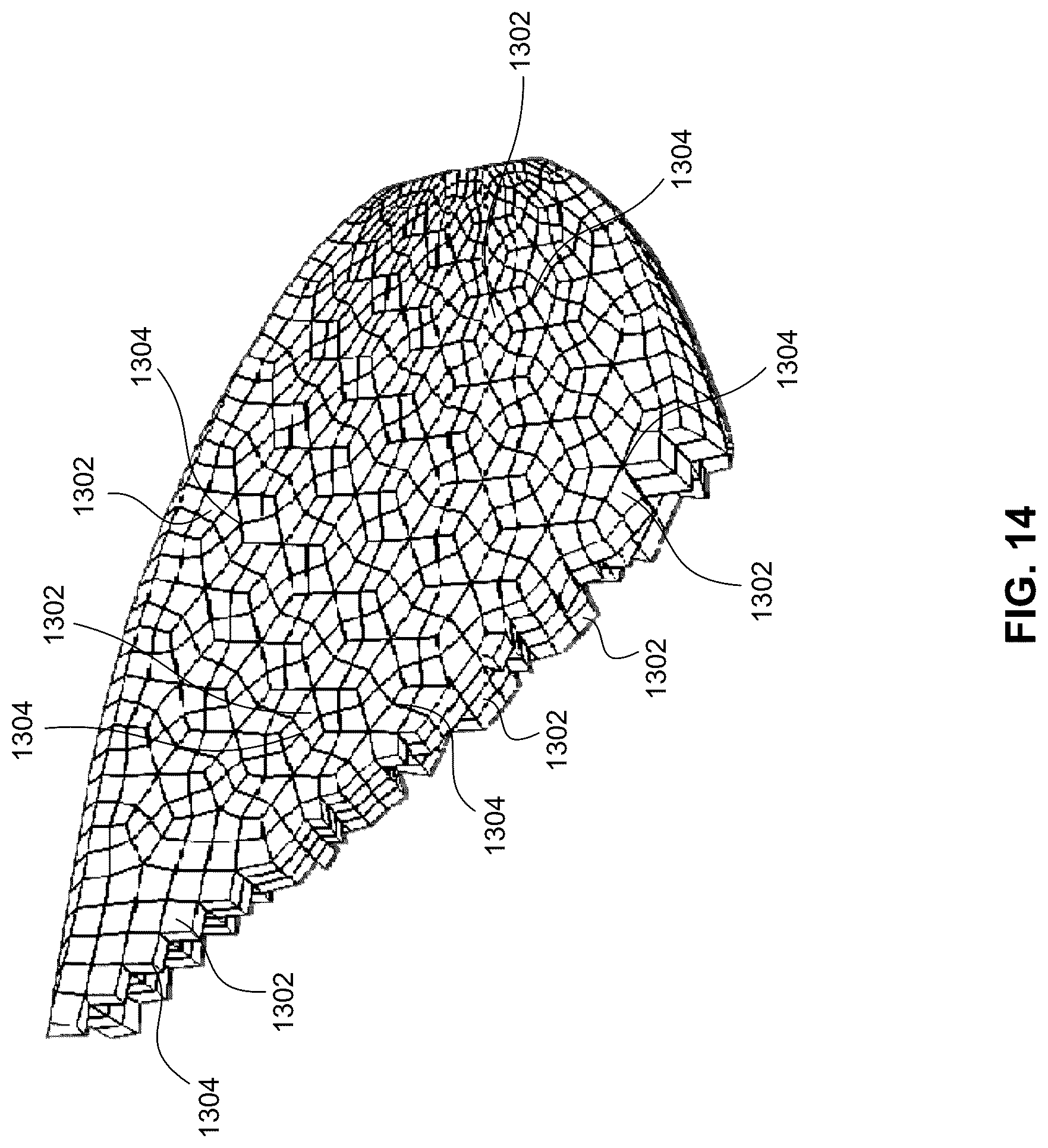Patent US12102172 Figure 16 – Footwear midsole with warped lattice structure and method of making the same