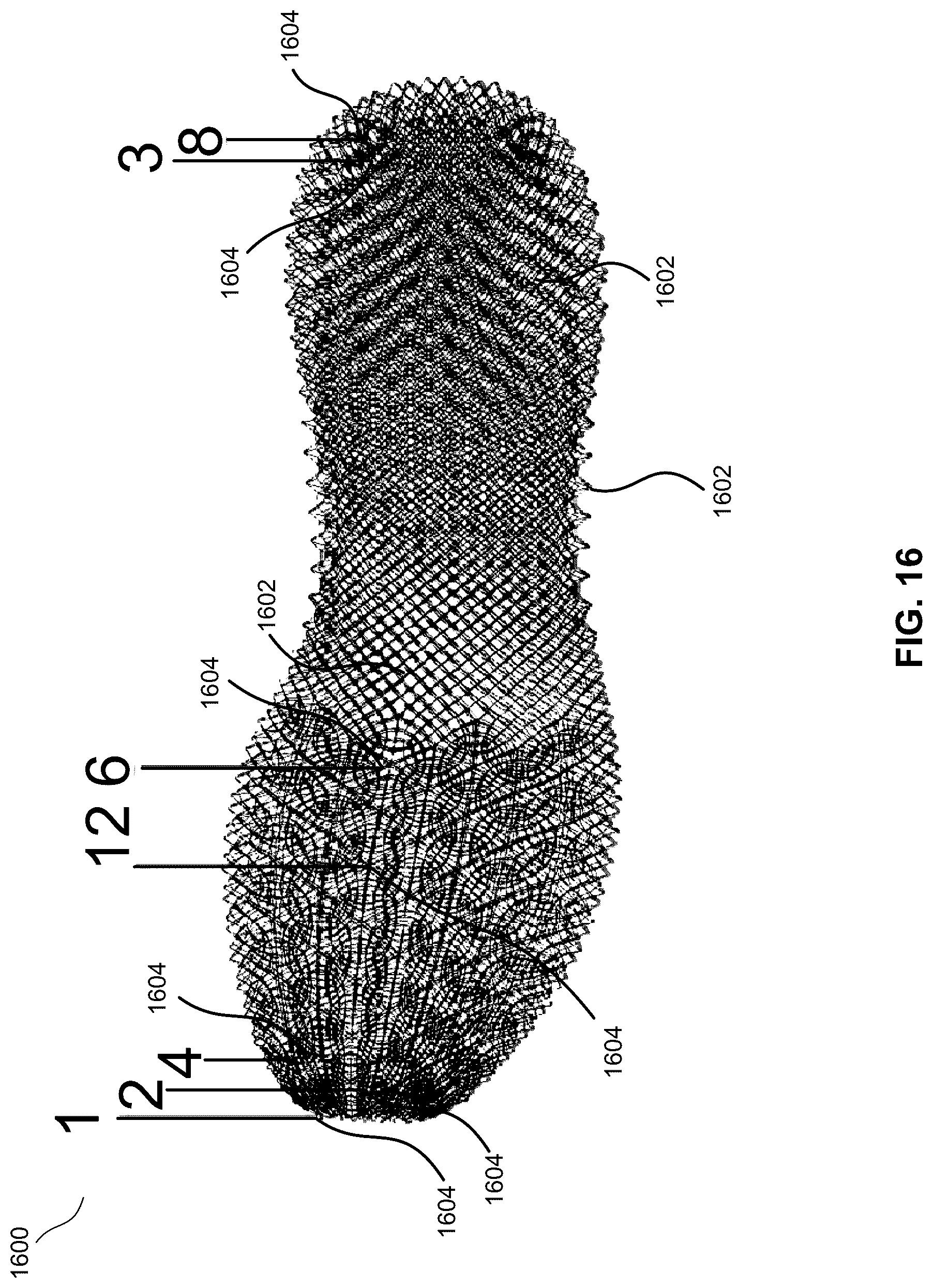 Patent US12102172 Figure 19 – Footwear midsole with warped lattice structure and method of making the same