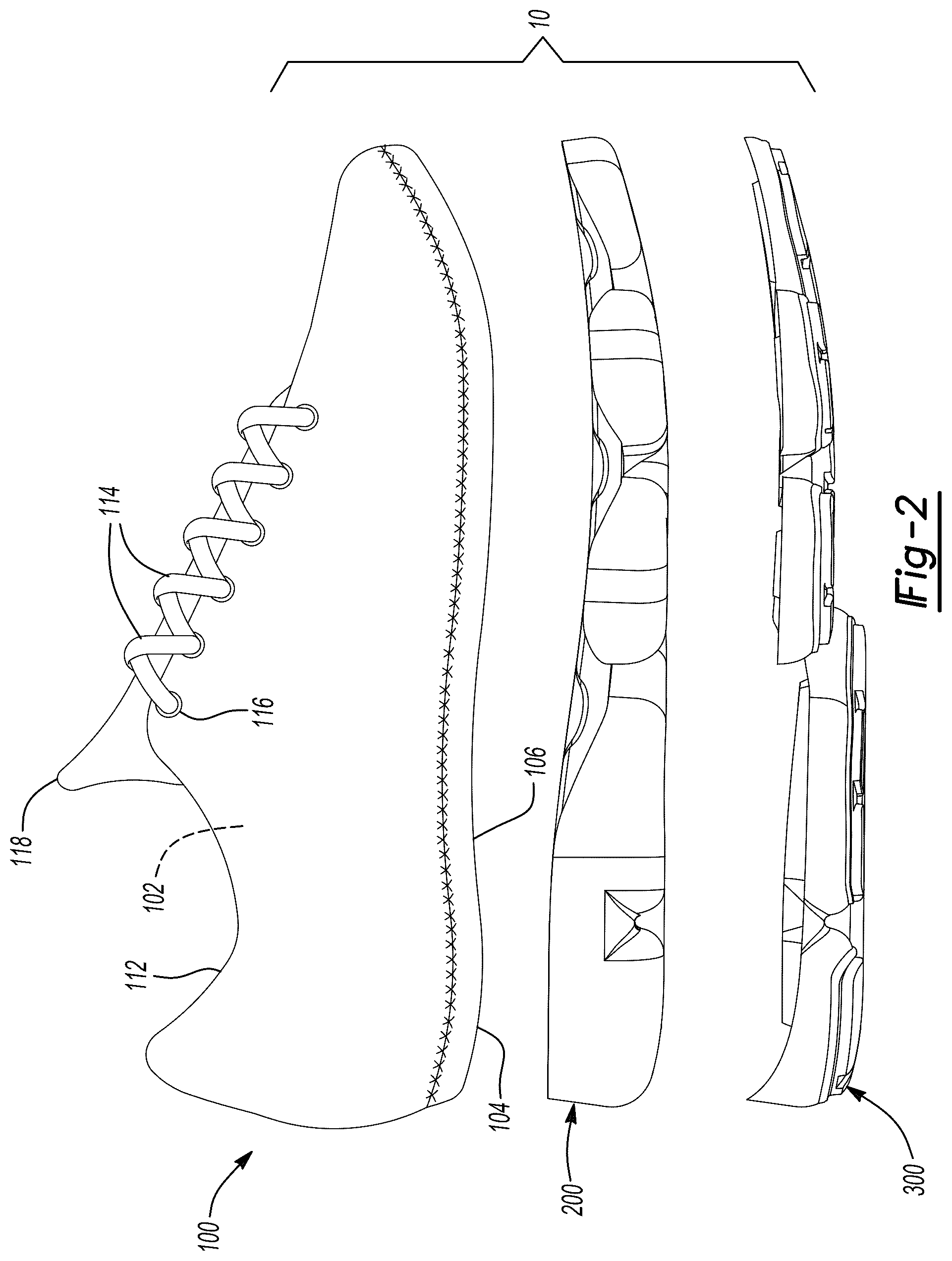 Patent US12102173 Figure 2 – Sole structure for article of footwear