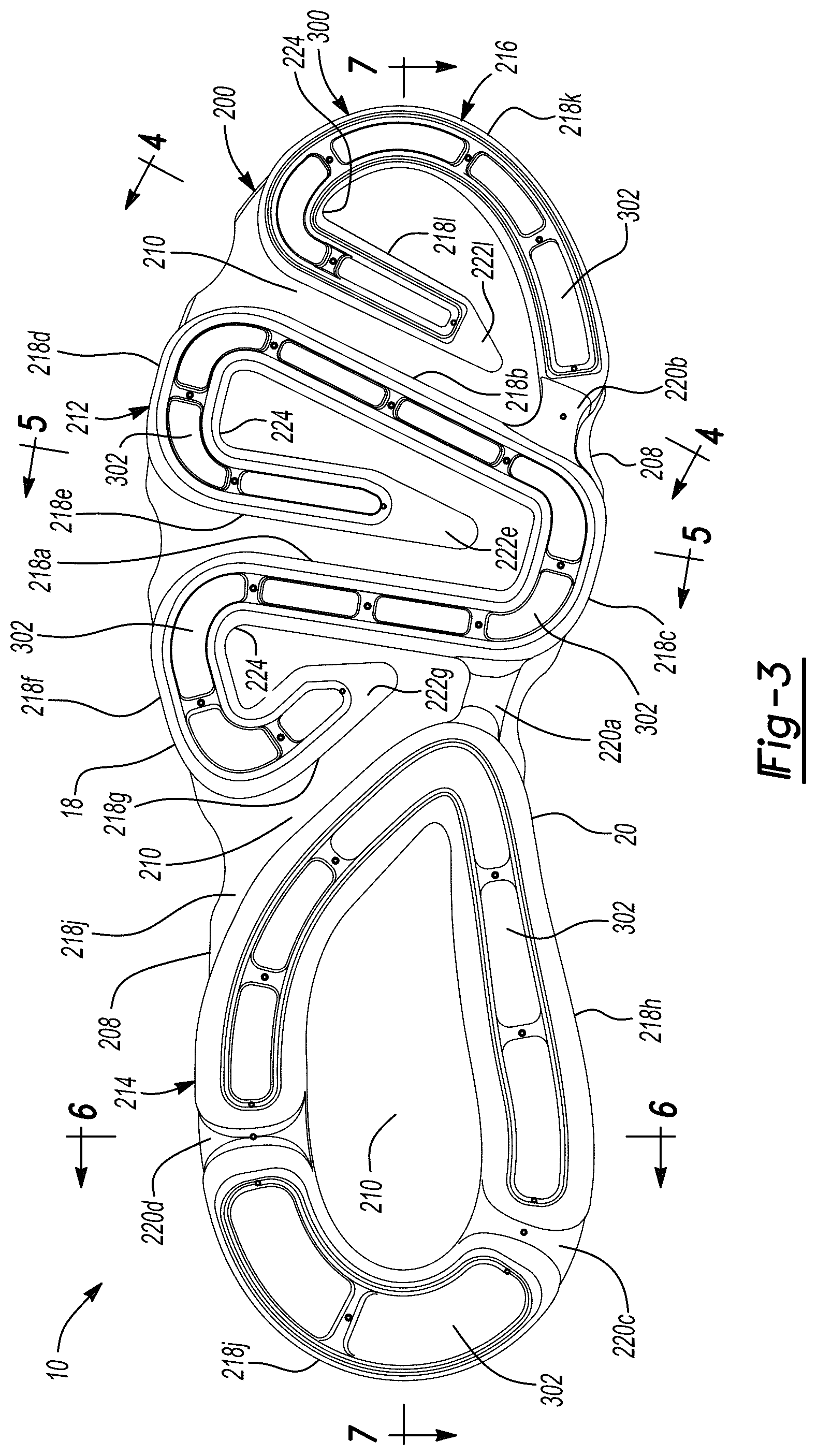 Patent US12102173 Figure 3 – Sole structure for article of footwear