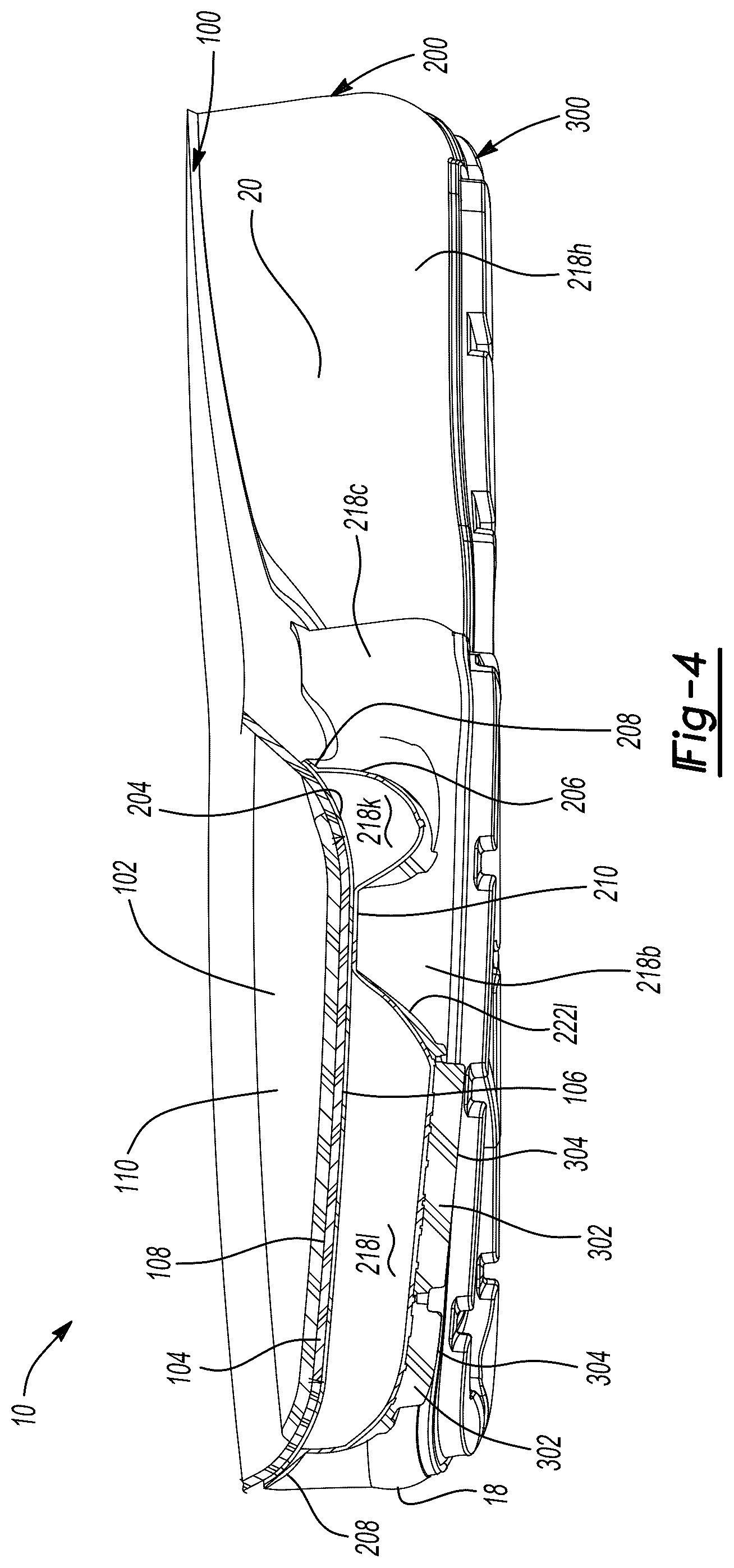 Patent US12102173 Figure 4 – Sole structure for article of footwear
