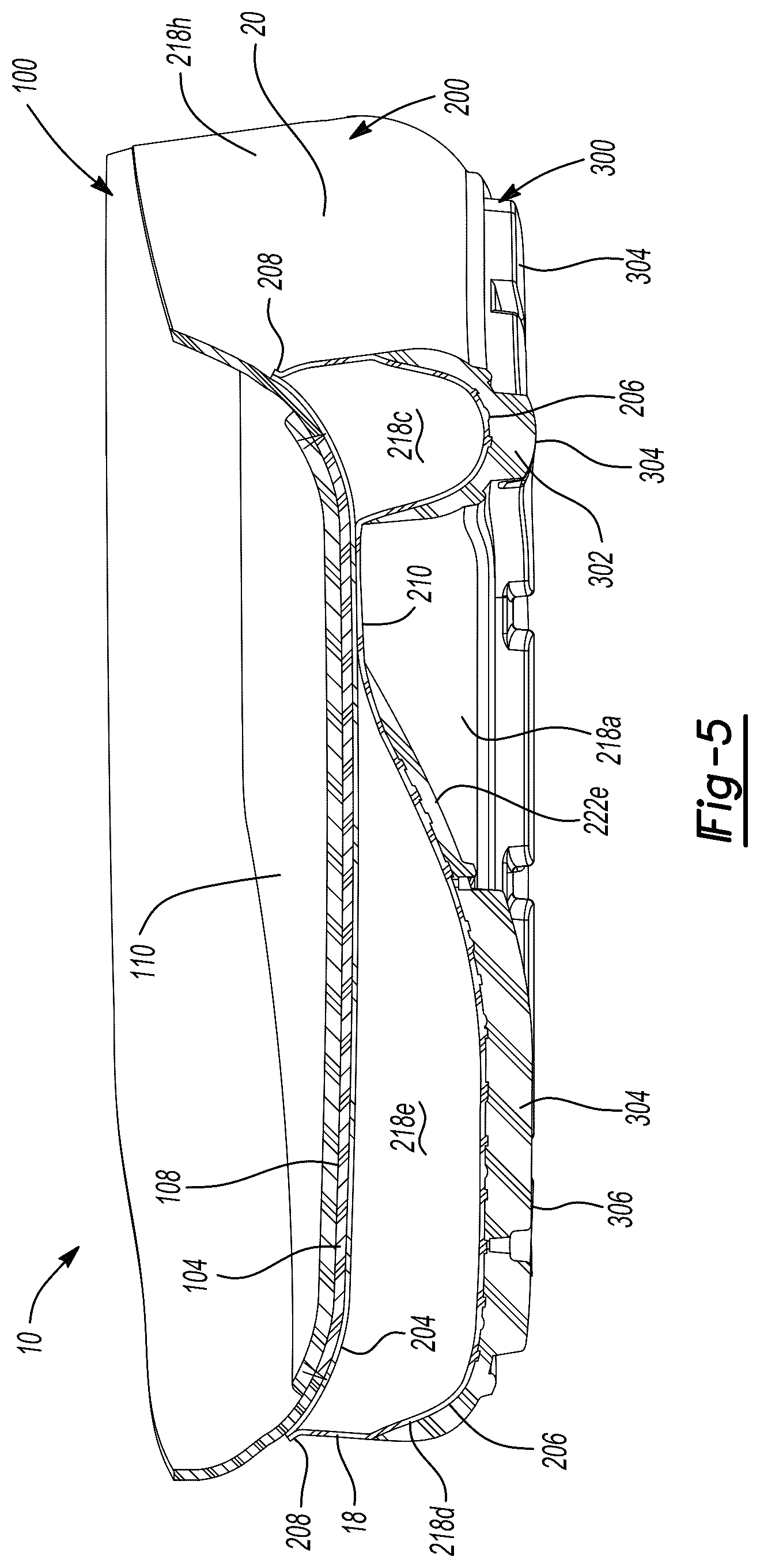 Patent US12102173 Figure 5 – Sole structure for article of footwear