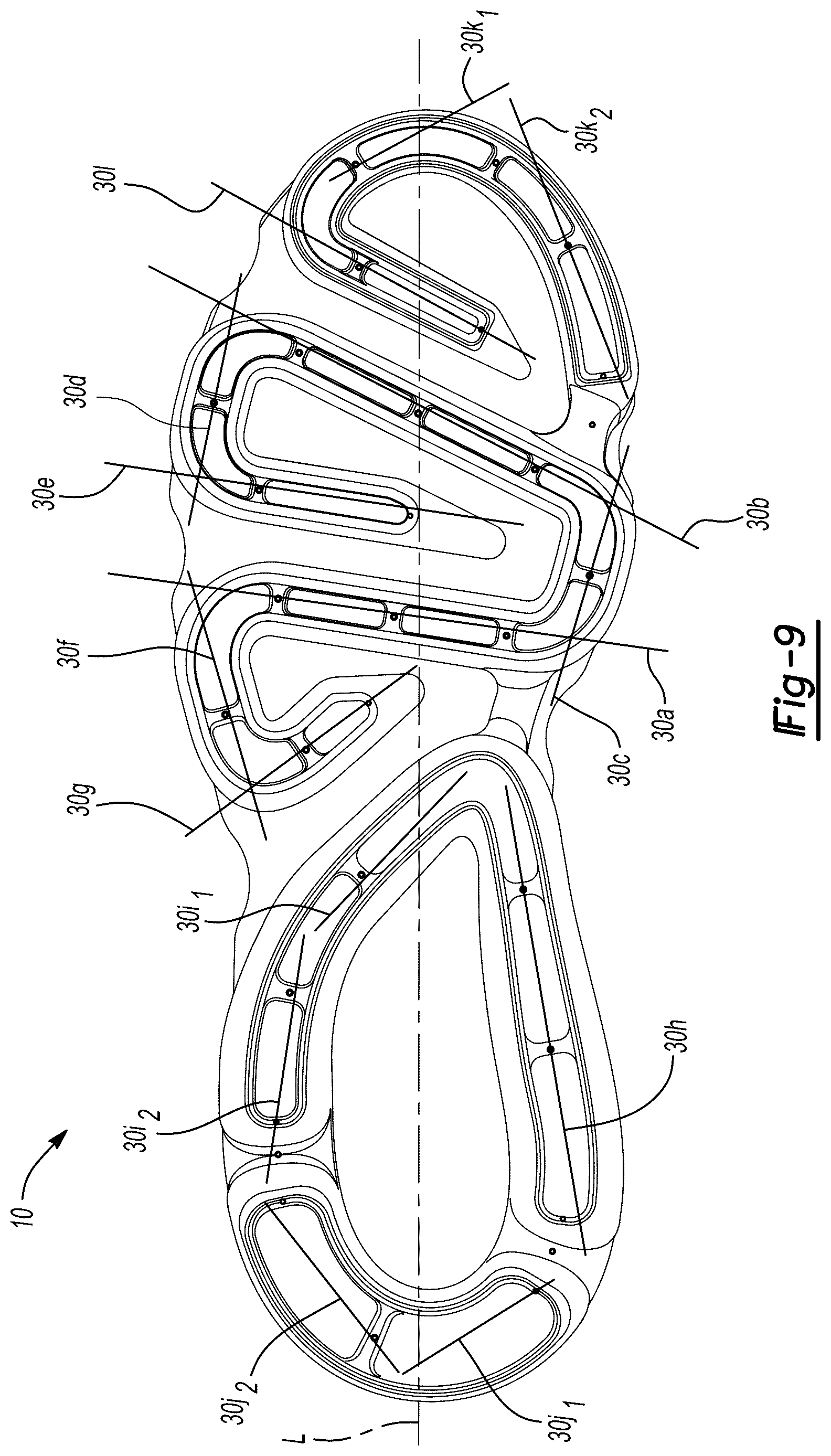 Patent US12102173 Figure 9 – Sole structure for article of footwear