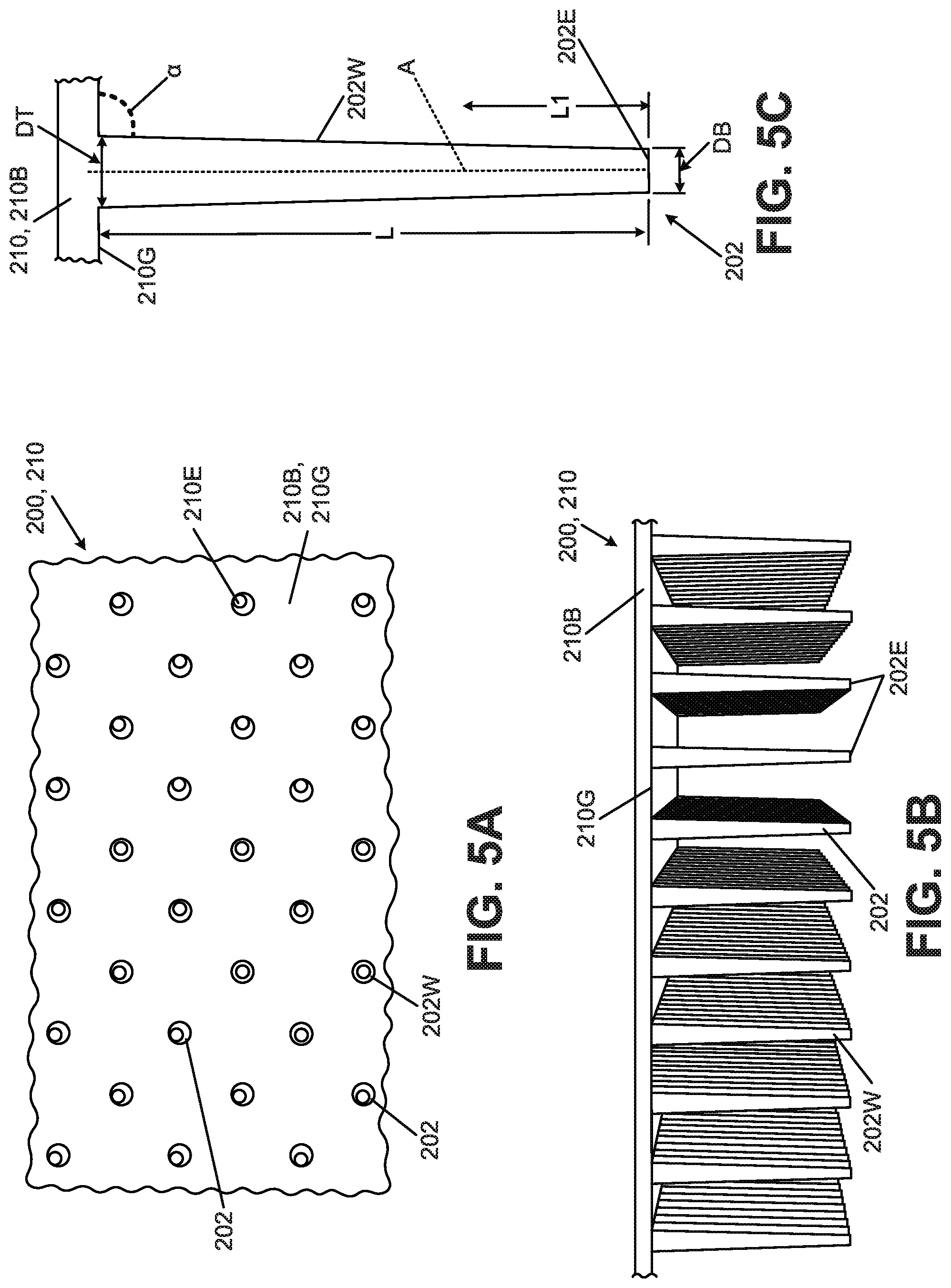 Patent US12102174 Figure 6 – Foot support components for articles of footwear including multiple flexible projections at the ground-facing surface