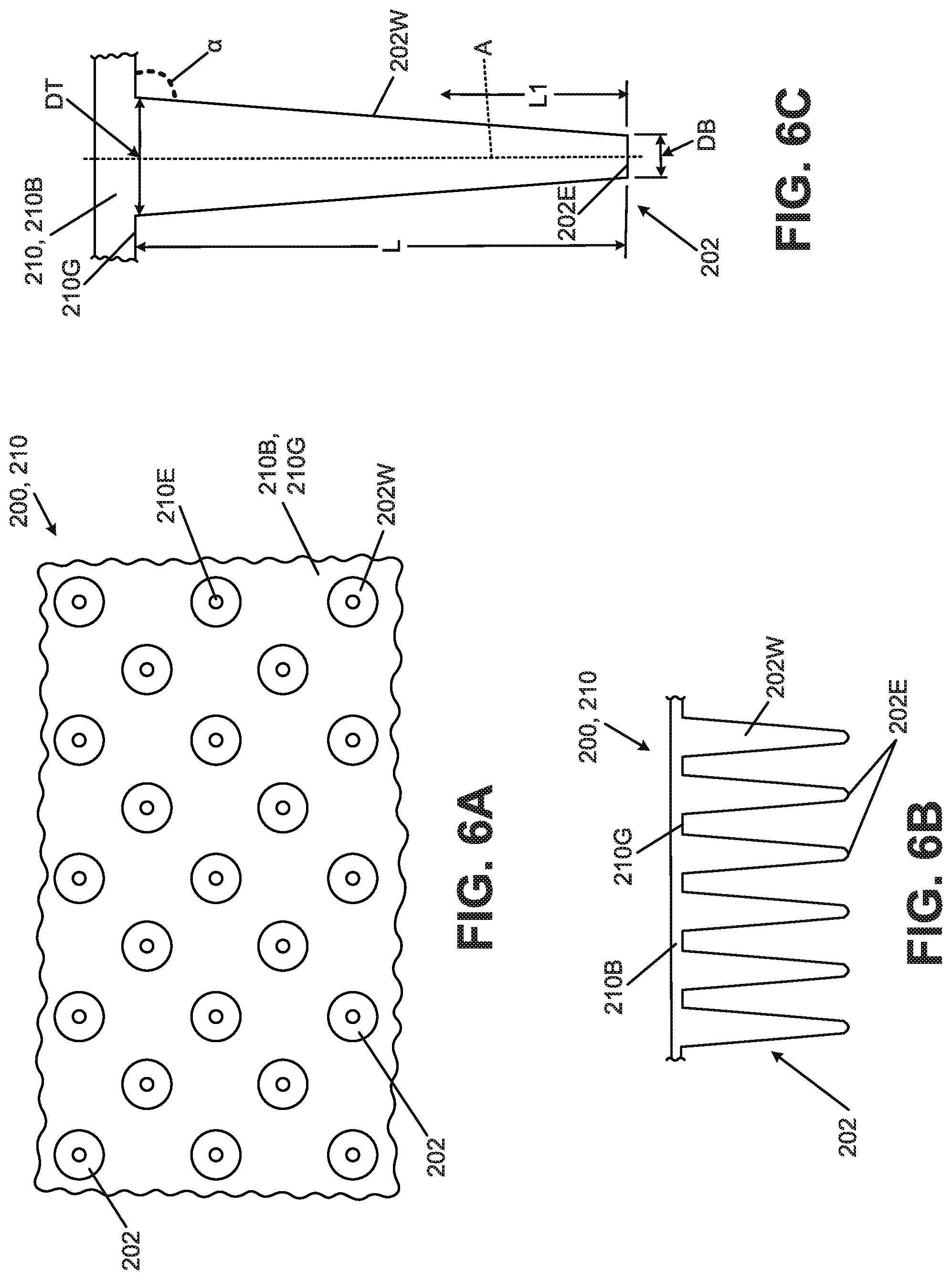 Patent US12102174 Figure 7 – Foot support components for articles of footwear including multiple flexible projections at the ground-facing surface