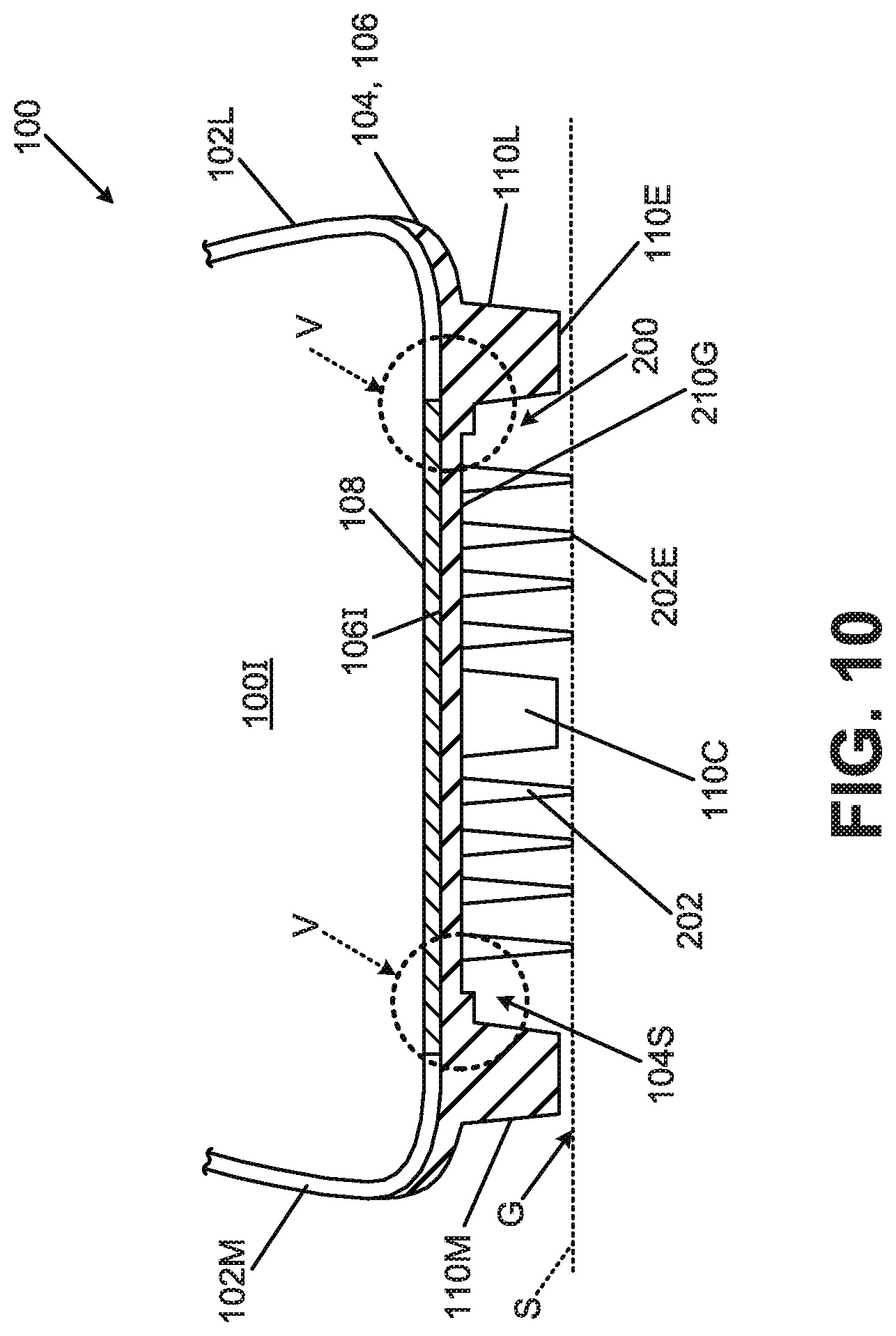 Patent US12102174 Figure 12 – Foot support components for articles of footwear including multiple flexible projections at the ground-facing surface